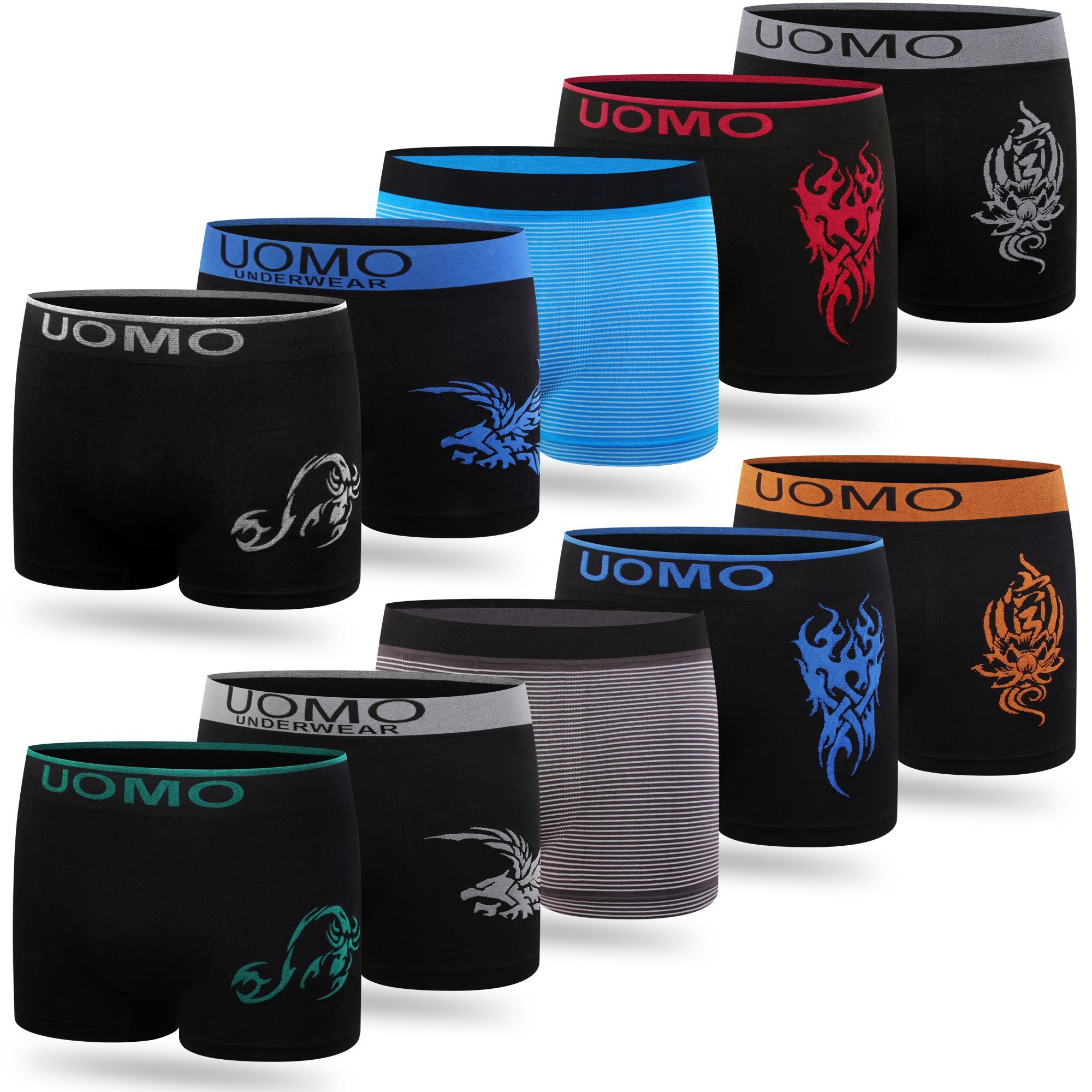 L&K Boxershorts 1209MF (10er-Pack) Boxershorts Herren & Jungen Mikrofaser in 10 verschiedenen Modelle