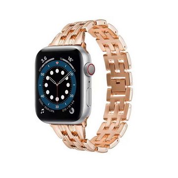 FIDDY Smartwatch-Armband Für Apple Watch 1-9/SE Zinklegierungs-Metallstreifen, Milan-Armband erhältlich für 38/40/41 mm und 42/44/45/49 mm