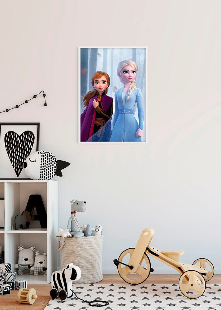 Komar Bild Frozen Sisters in the Wood, Disney (1 St), Wandbild zur Dekoration im Kinderzimmer - ohne Rahmen