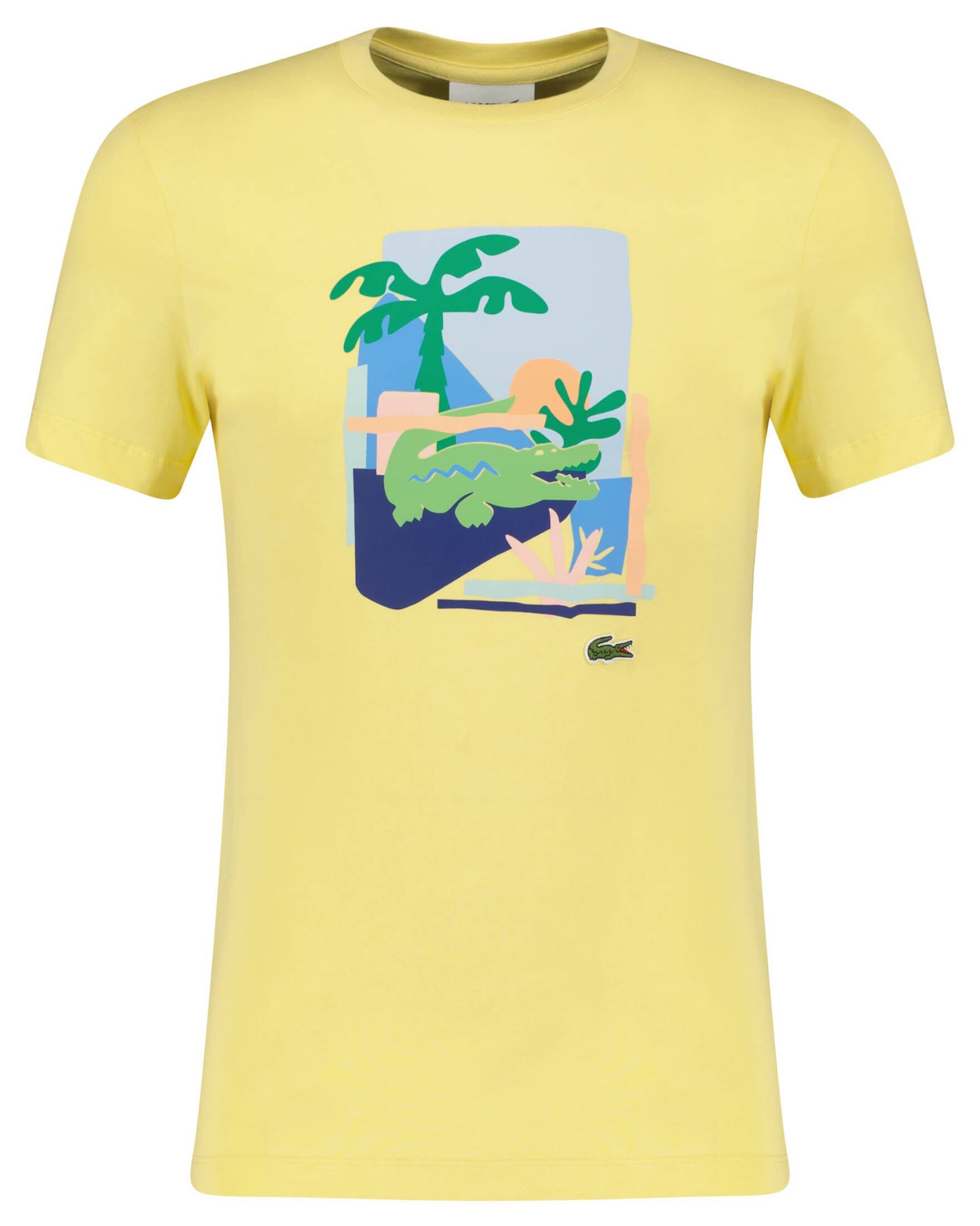 [Sieht elegant aus] Lacoste T-Shirt Herren (1-tlg) T-Shirt (31) gelb