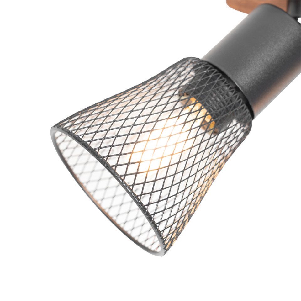 Qazqa LED Aufbaustrahler Kristina, ohne Leuchtmittel, Warmweiß, QAZQA Aufbau­spot, e14, Schwarz, Stahl, Industrie