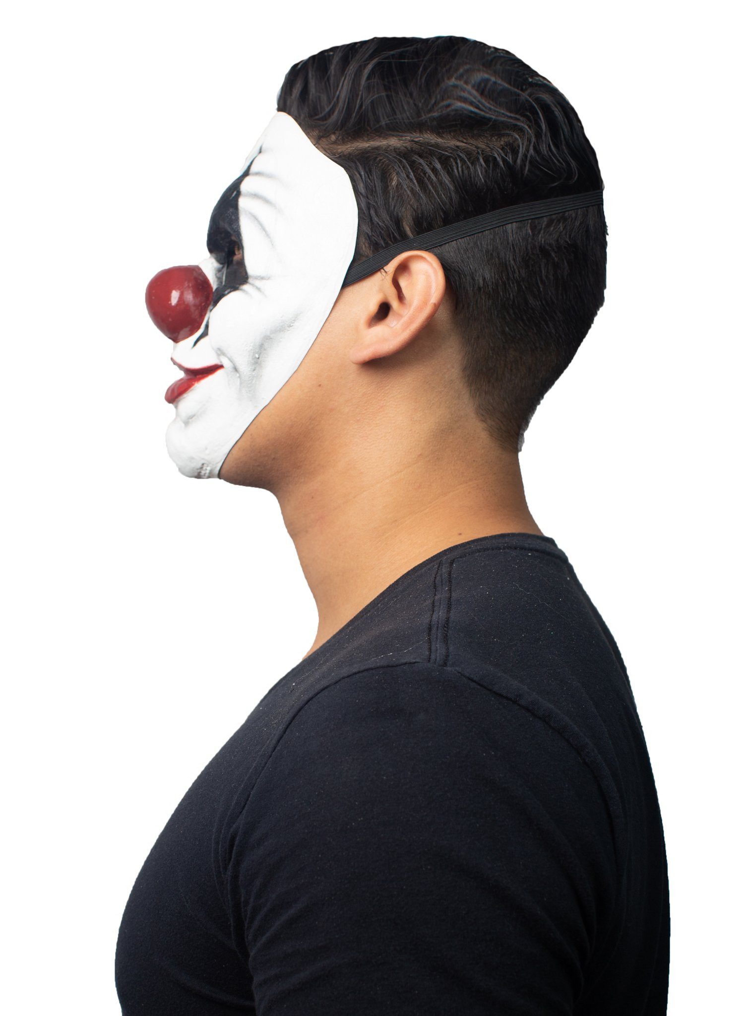Baralan Verkleidungsmaske Clown Halbmaske Maske für Karneval Faschingskostüm, Günstige Horrormaske aus Latex mit Gummibund