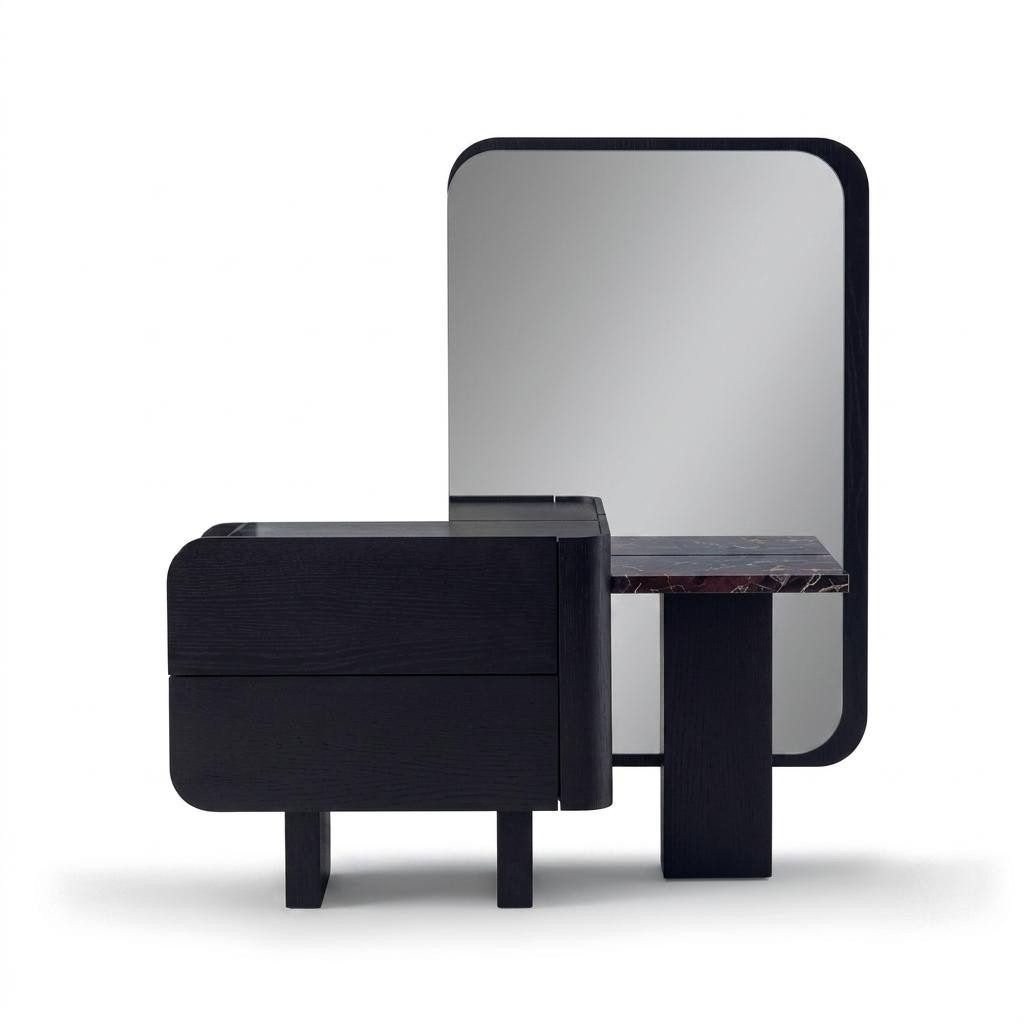 JVmoebel Schminktisch Schminktisch Set Modern Schwarz Edel Spiegel Hocker Frisiertisch, Made in Europa