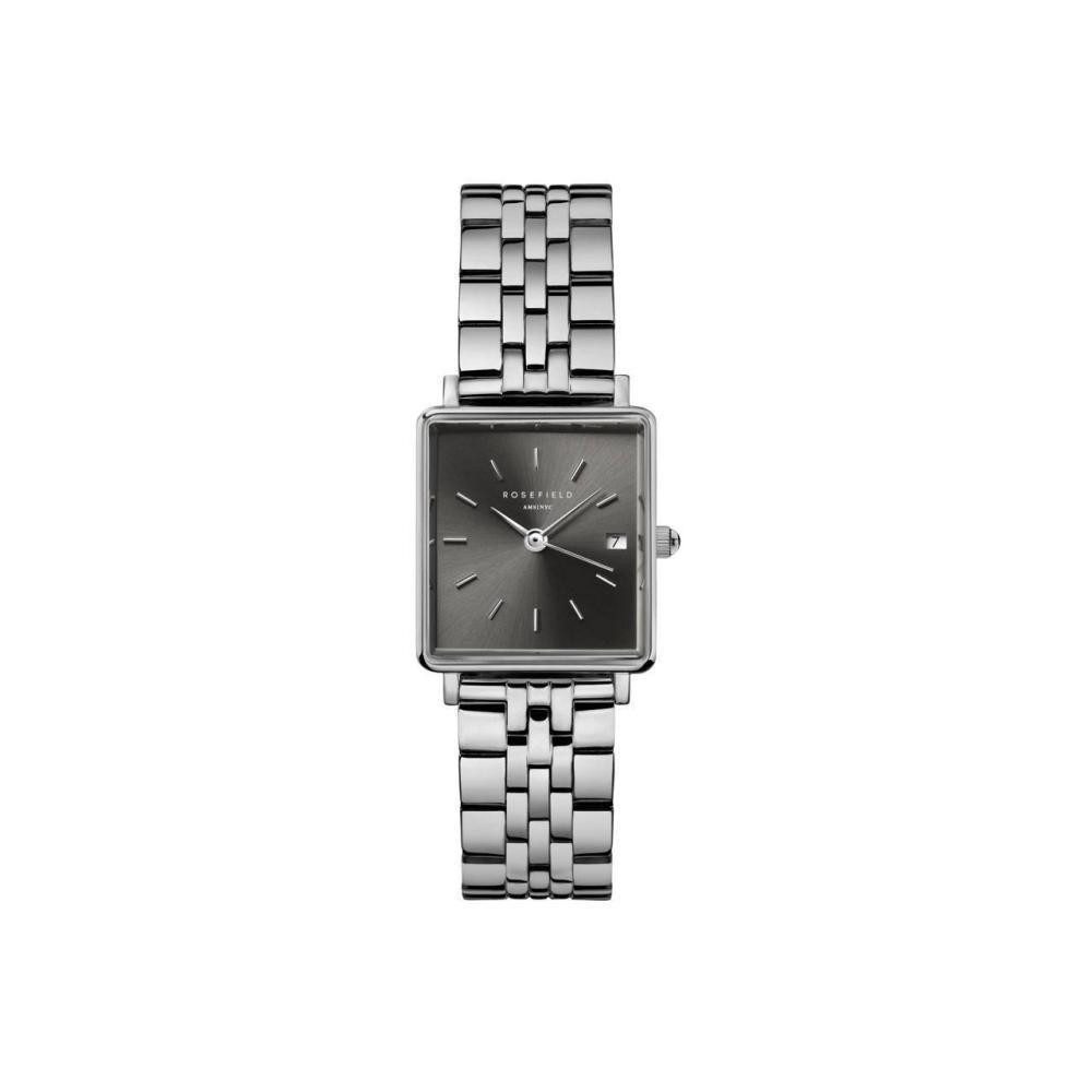 Quarzuhr ROSEFIELD Damenuhr Boxy XS Grau Silber eckig BGSSS-Q051