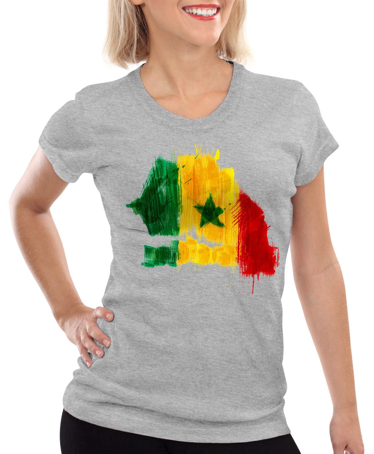 style3 T-Shirt Flagge Senegal Fußball Sport Afrika WM EM Fahne