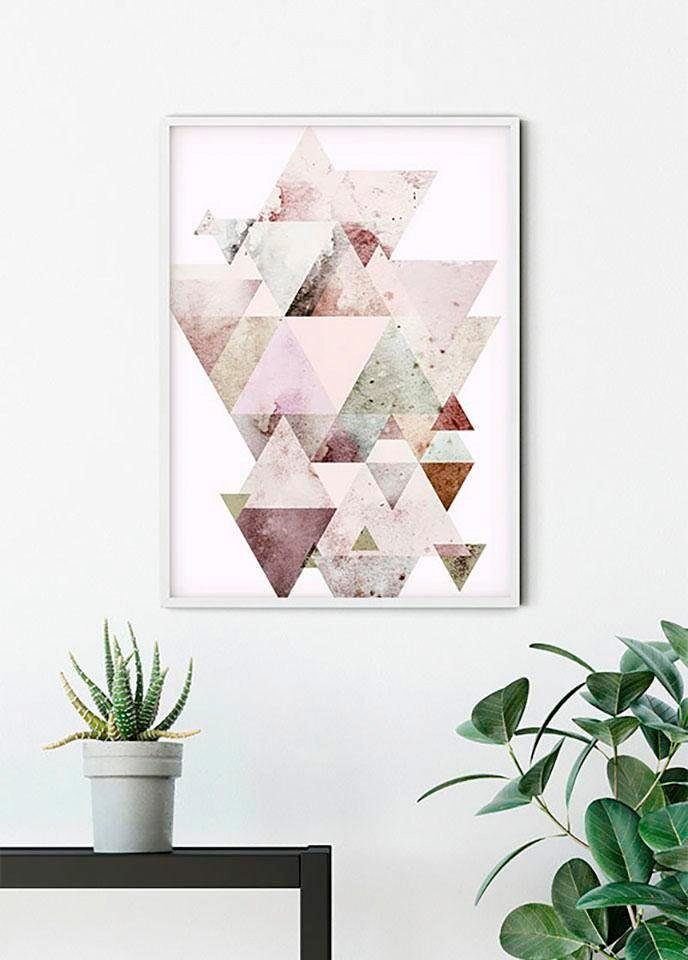 Komar Poster Triangles Kinderzimmer, Wohnzimmer Formen, (1 Schlafzimmer, St), Red, Kunst