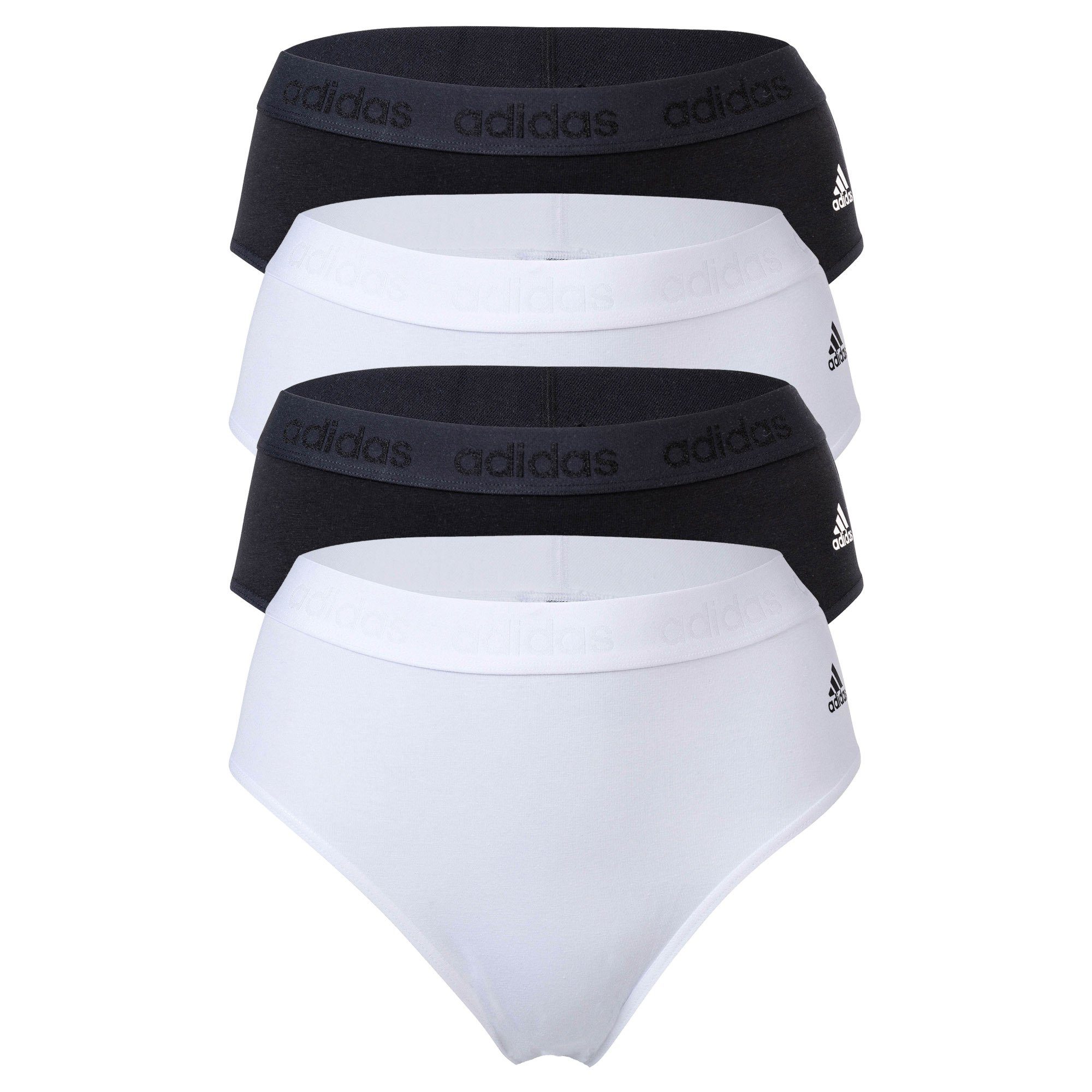 Slip, Damen 4er Sportswear Smart - Slip, Bikini Schwarz/Weiß adidas Slip Pack Cotton