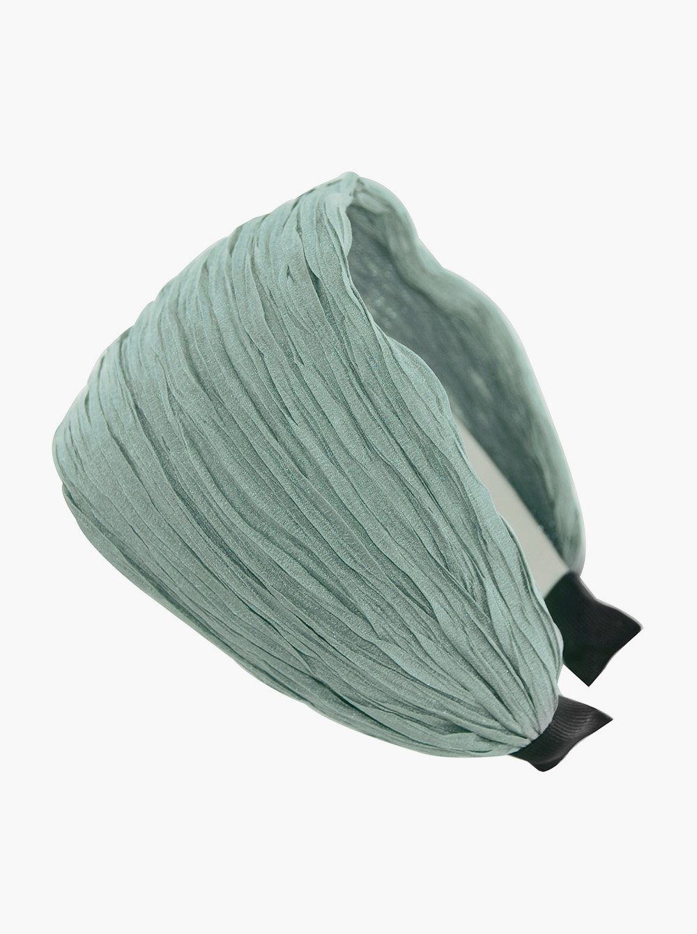 axy Haarreif Breiter Haarreif in Tuchoptik Wunderschön, Damen Breiter Haarreif (Plissierter Stoff) Haarband Haarreifen Hellgrün