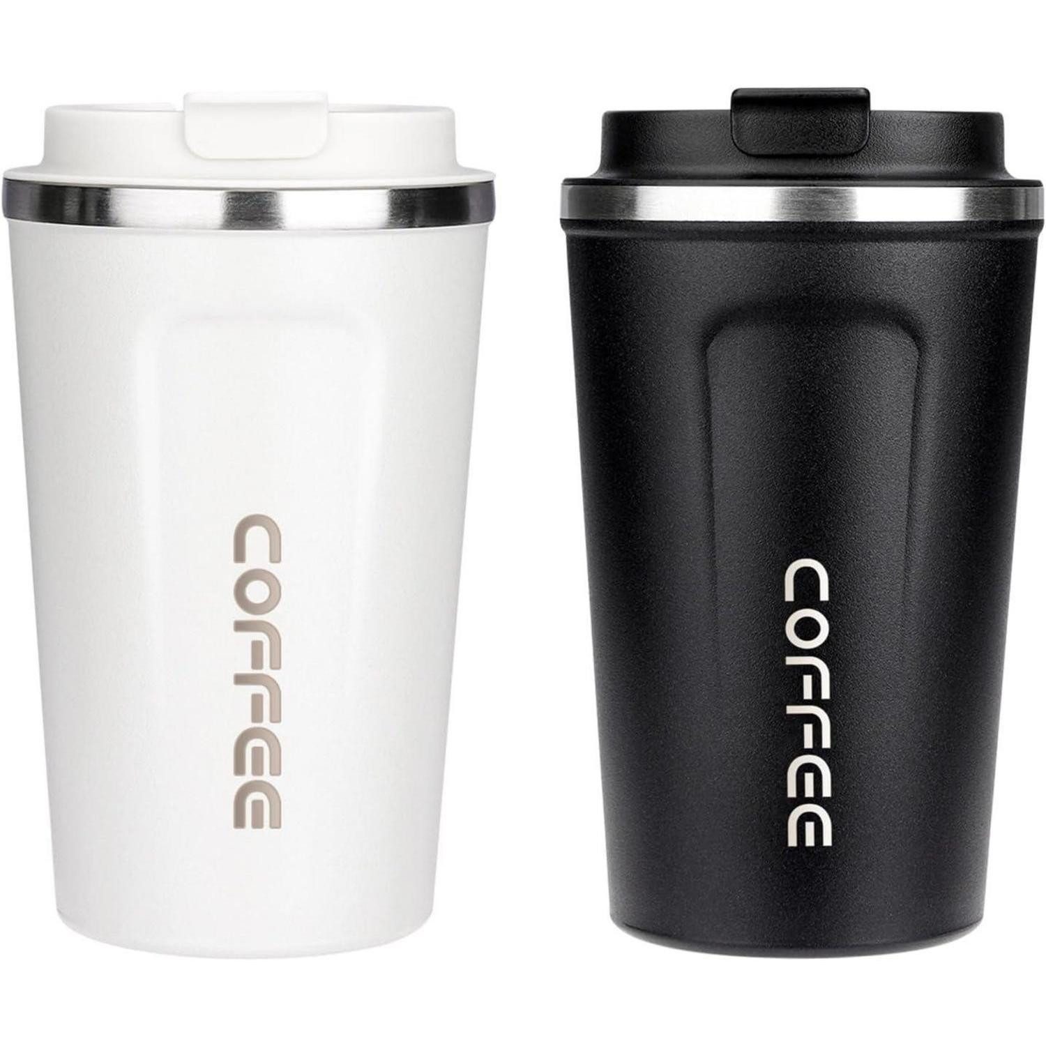 LuxusKollektion Coffee-to-go-Becher Isolierbecher to go 2er Set 380ml Thermobecher Edelsthal Auslaufsicher