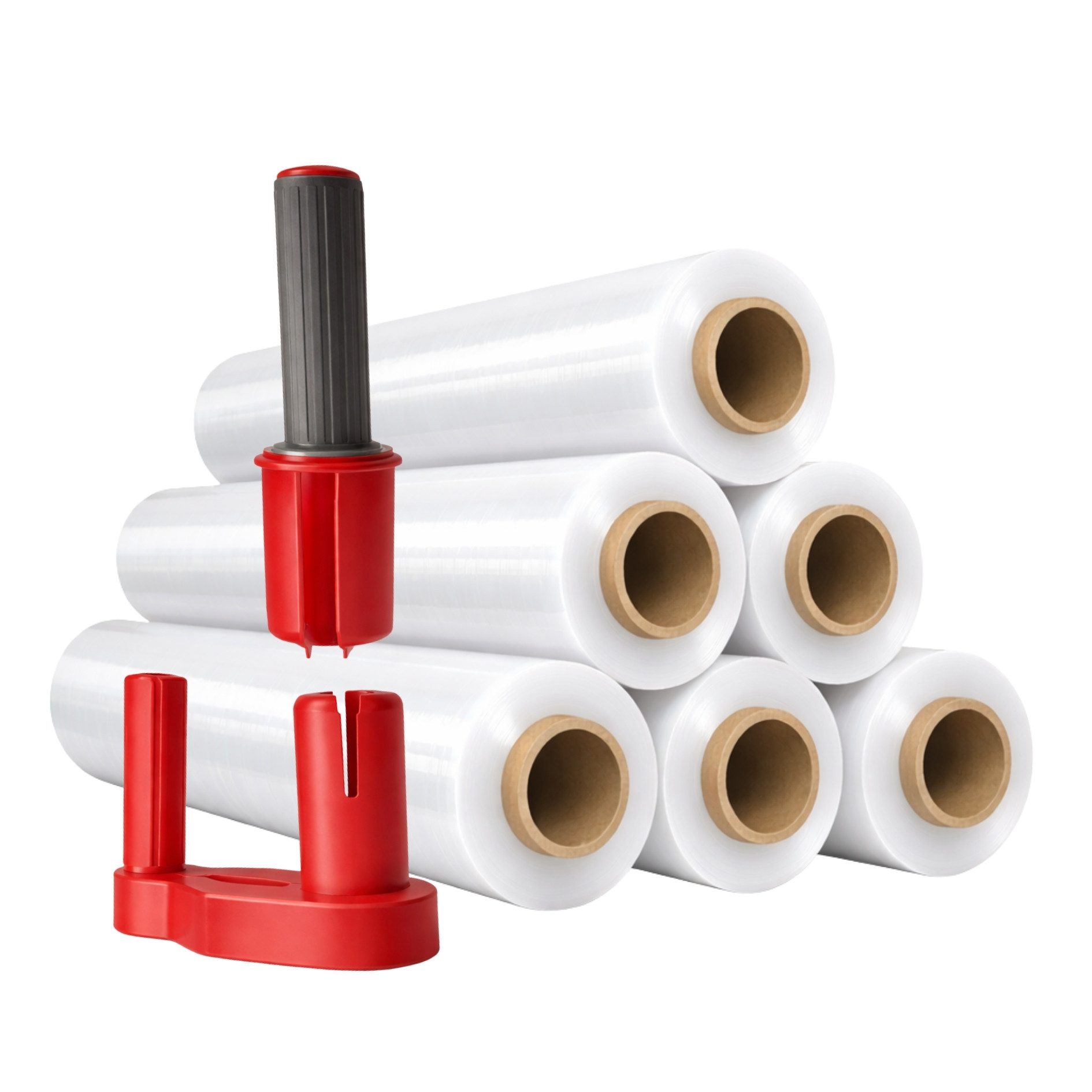 Freiziel Schutzfolie 6 x Stretchfolie 50cm 1,5kg 23my + Abroller Rot