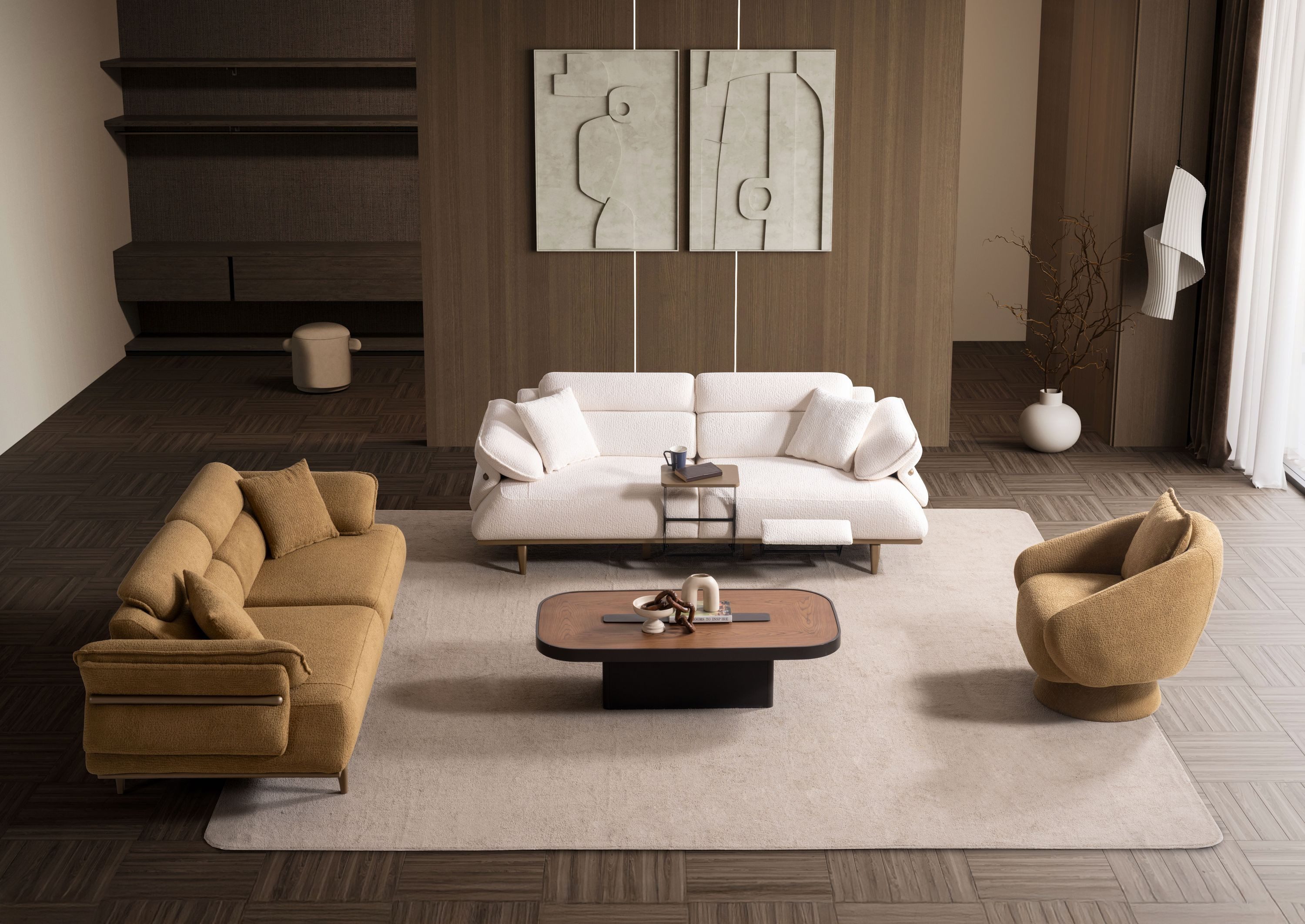 Nobelaa Sofa Sitzgruppe/Sofa Set - Wohnzimmergarnitur "Lorina" 3+3+1