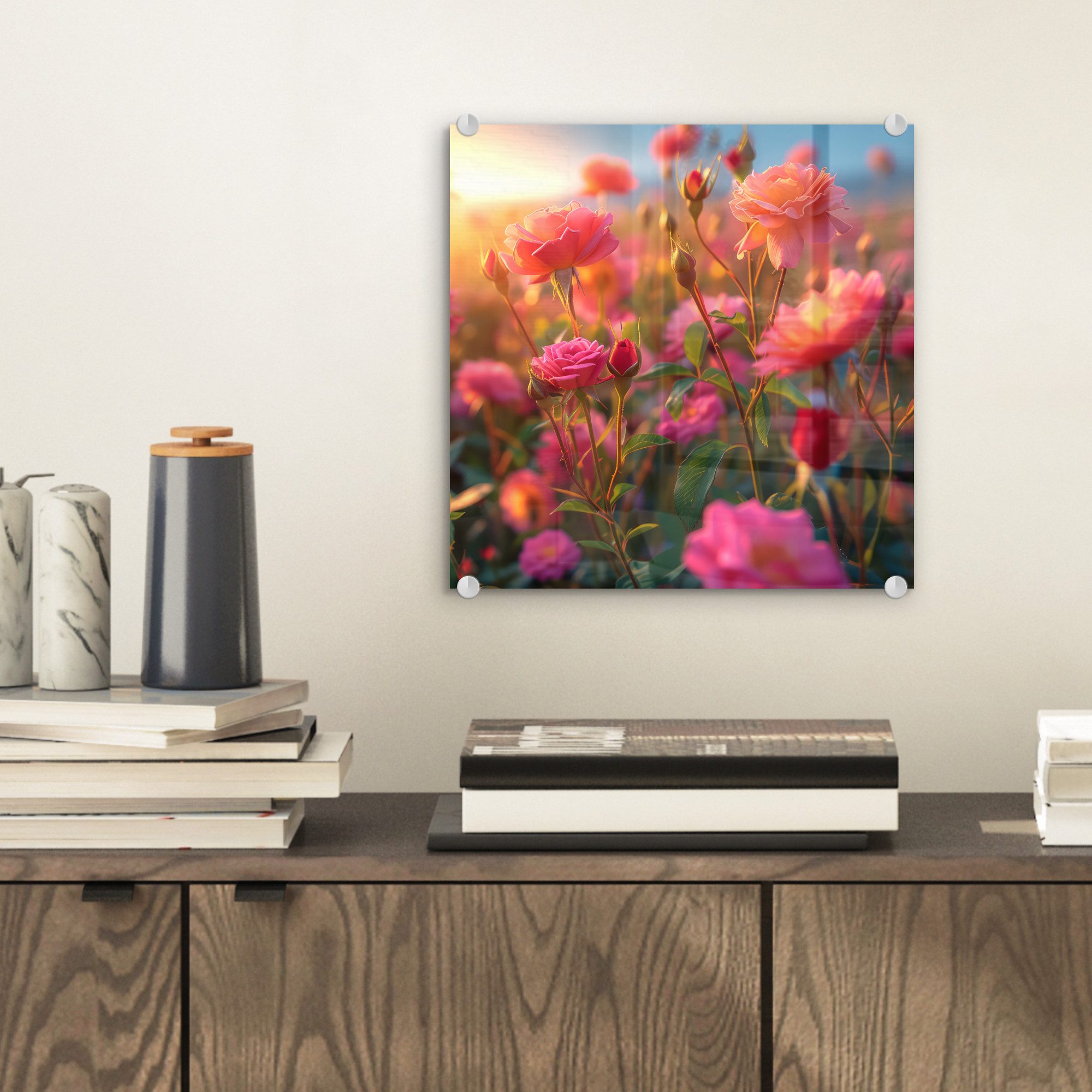 MuchoWow Acrylglasbild Blumen - Rosen - günstig online kaufen