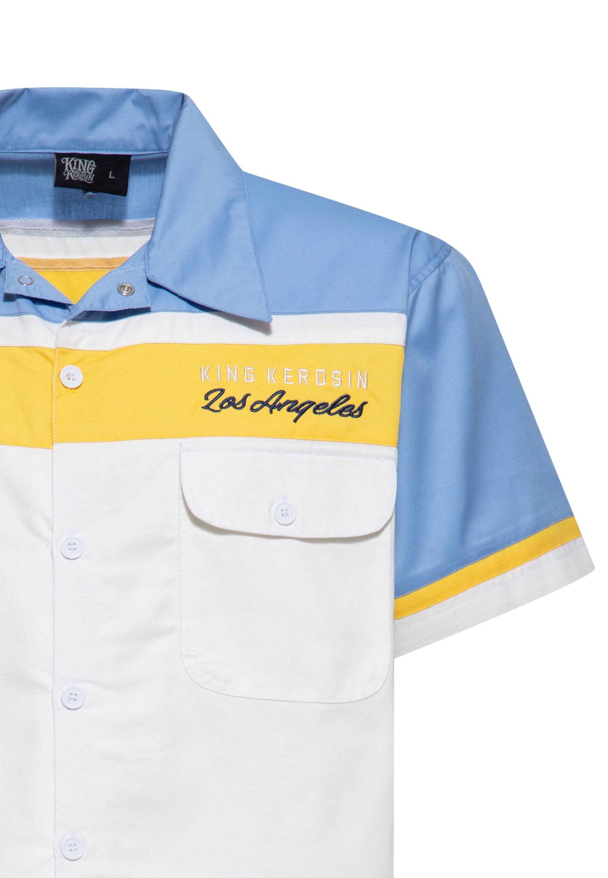 KingKerosin Kurzarmhemd Redondo Beach Speed Kings mit Colorblocking-Streifen