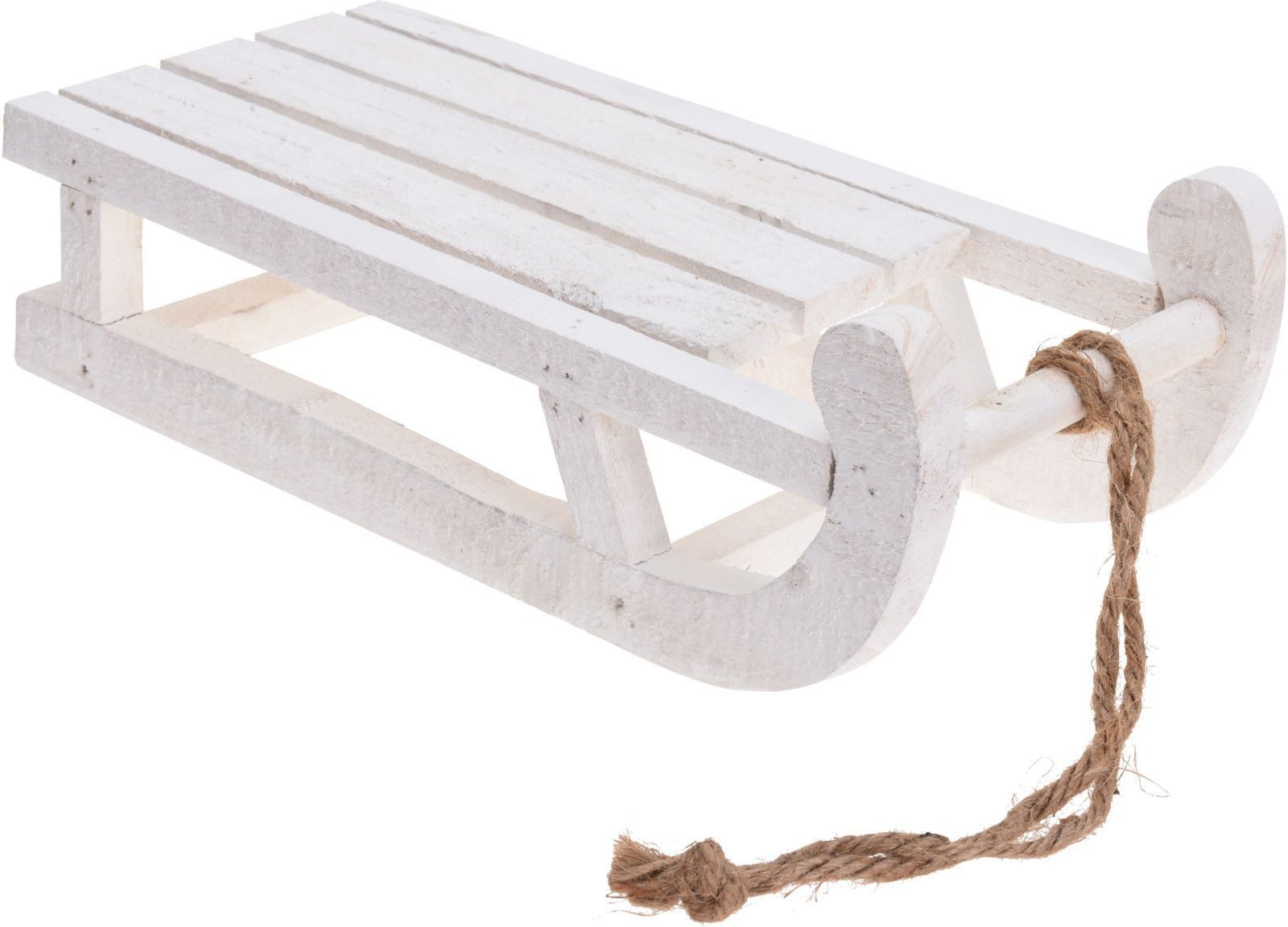 BURI Dekofigur Schlitten aus Holz 31x14cm Dekoschlitten Holzschlitten Weihnachtsdeko