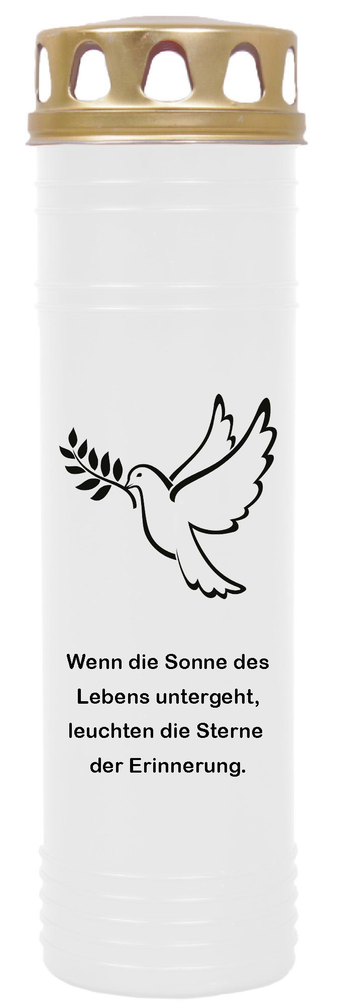 HS Candle Grabkerze 170h Brenndauer (1-tlg), H26cm x Ø7cm, wind- & wetterfest, sofort einsatzfähig