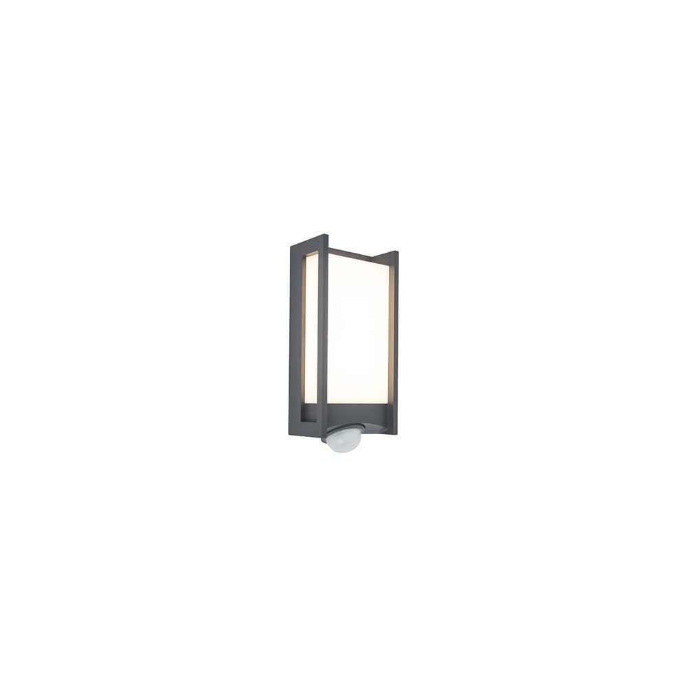 LUTEC LED Außen-Wandleuchte, LED-Leuchtmittel fest verbaut, Warmweiß, LED Außenwandleuchte Aluminium Anthrazit opal Bewegungsmelder H 27 cm