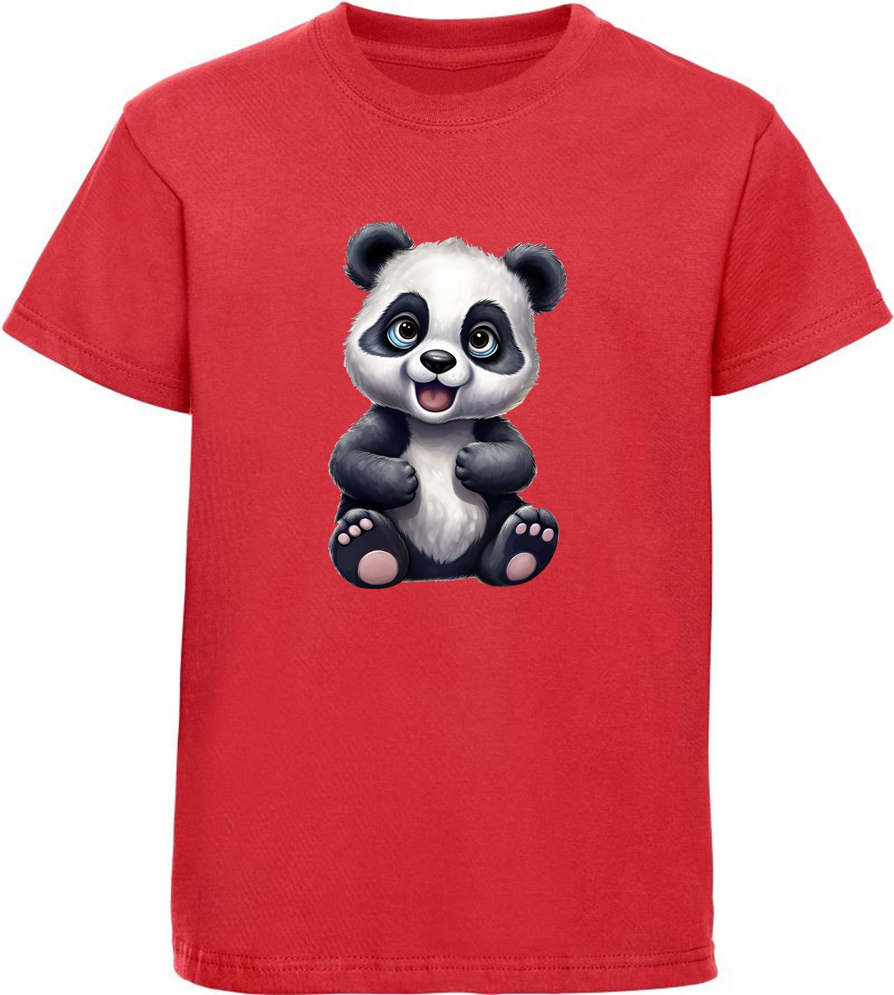 MyDesign24 T-Shirt Kinder Wildtier Print Shirt bedruckt - Baby Panda Bär Baumwollshirt mit Aufdruck i264