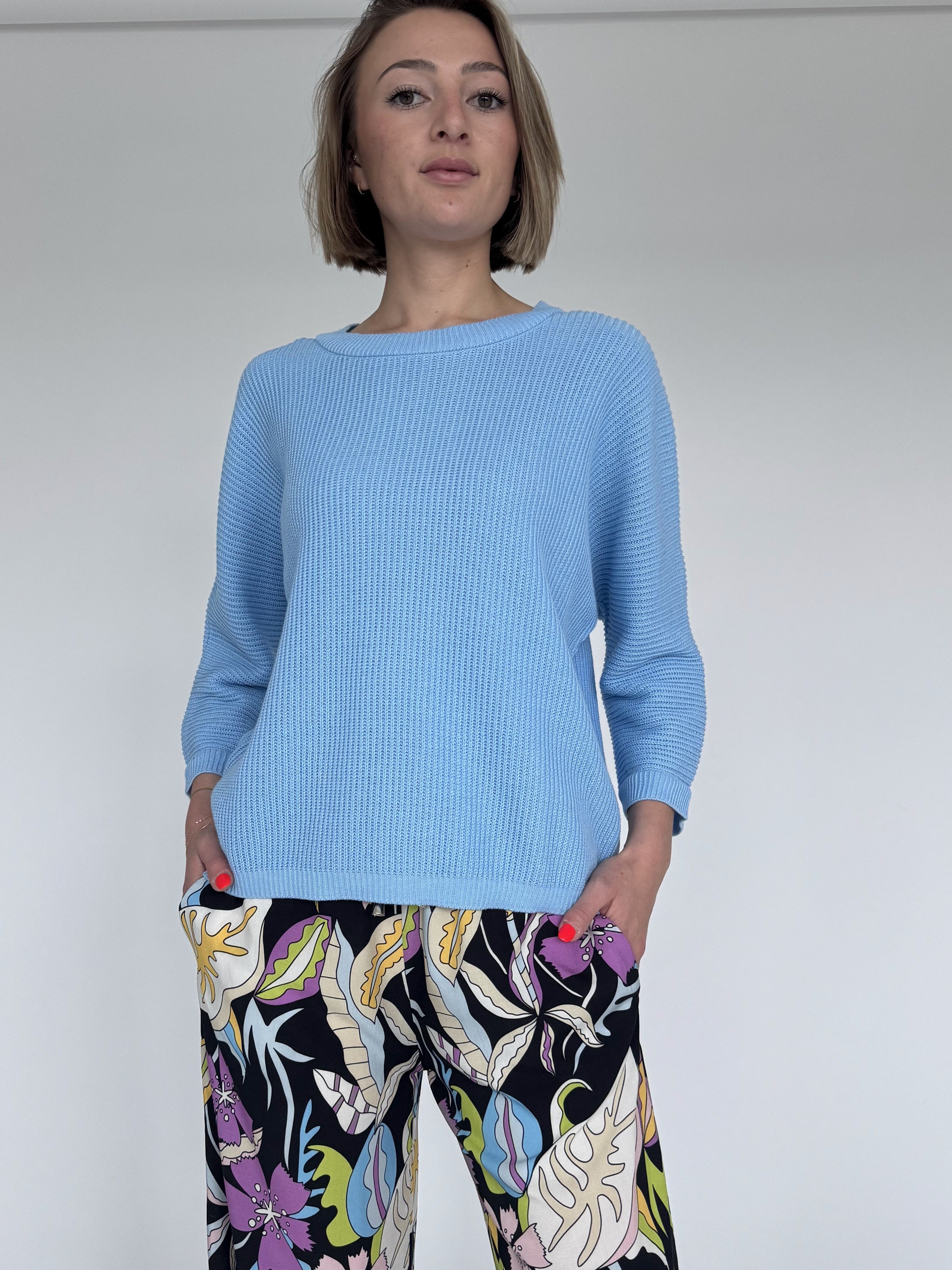 Zuckerwatte 3/4 Arm-Pullover Rippstrick, aus weicher günstig online kaufen