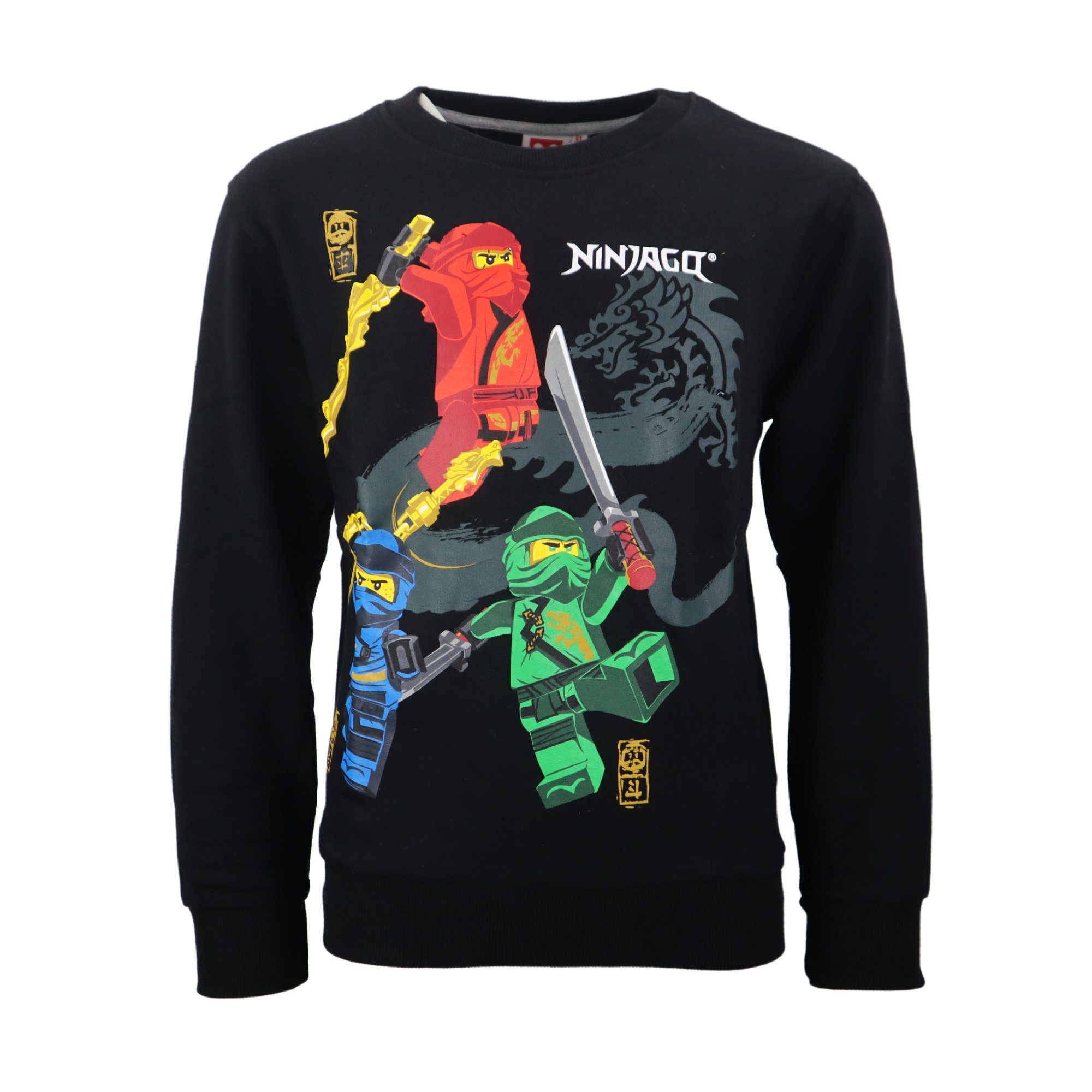 LEGO® Sweater Ninjago Kinder Jungen Pullover Gr. 98 bis 128, Schwarz Grau | Sweatshirts