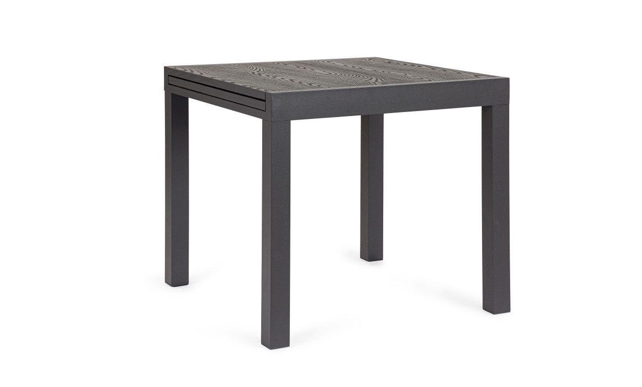 Bizzotto Esstisch Cliv Ausziehbar 80-160x80 cm, Anthrazit, Ausziehbar: 80-160 cm