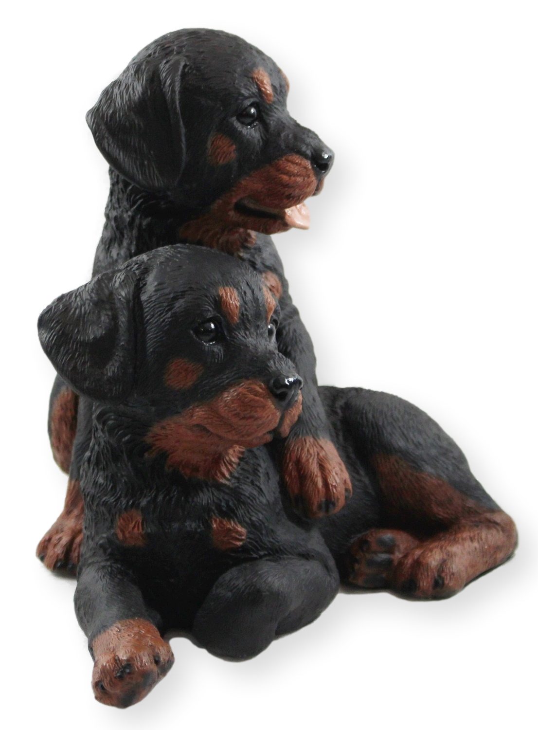 Castagna Dekofigur Kollektion Rottweiler zwei Castagna aus Hundefigur sitzend cm 21 Welpen Hund H Resin Tierfigur