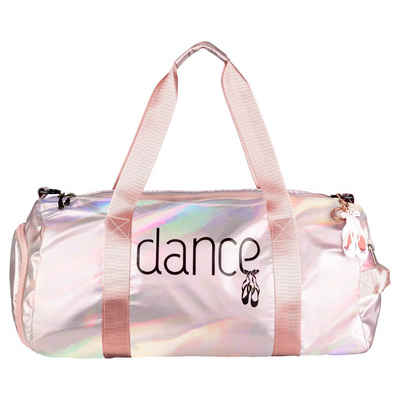 tanzmuster Sporttasche Ballett Tasche rosa metallic, mit Dance / Ballettschuhe Aufdruck