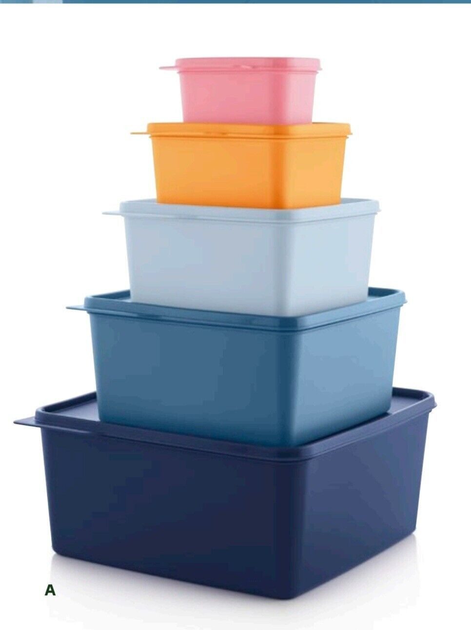 TUPPERWARE Vorratsdose Tupperware Basic Line Set 5-teilig mit Deckel stapelbar