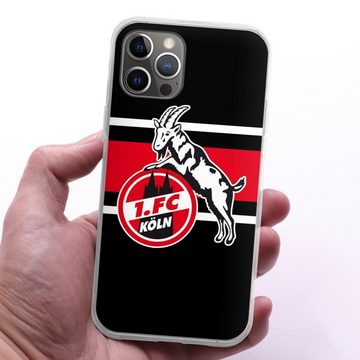 DeinDesign Handyhülle 1. FC Köln Offizielles Lizenzprodukt Colour Stripes 1.FC, Apple iPhone 12 Pro Max Silikon Hülle Bumper Case Handy Schutzhülle