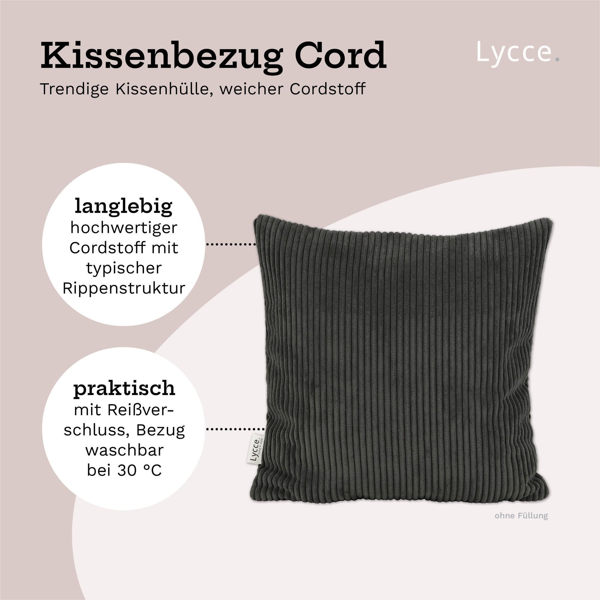 Lycce Dekokissen Kissenbezug aus trendigem Cordstoff günstig online kaufen