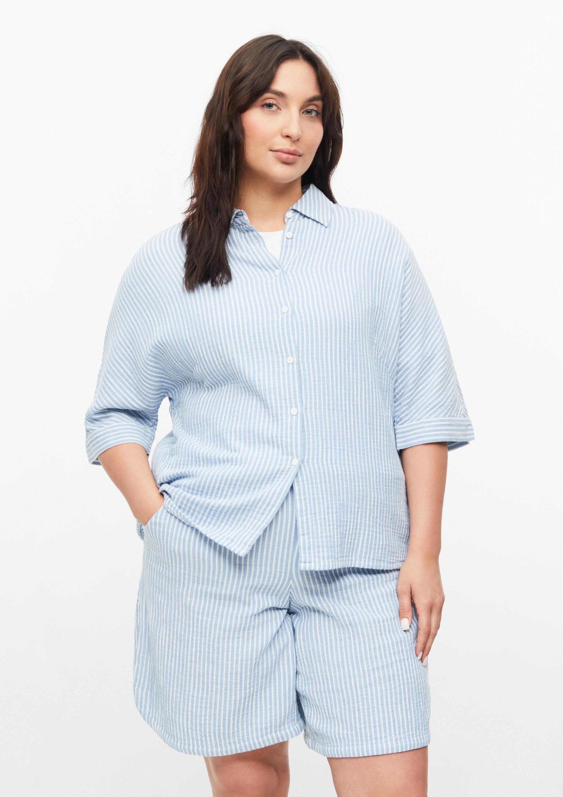 s.Oliver Kurzarmbluse Bluse Musselinbluse mit Fledermausärmeln