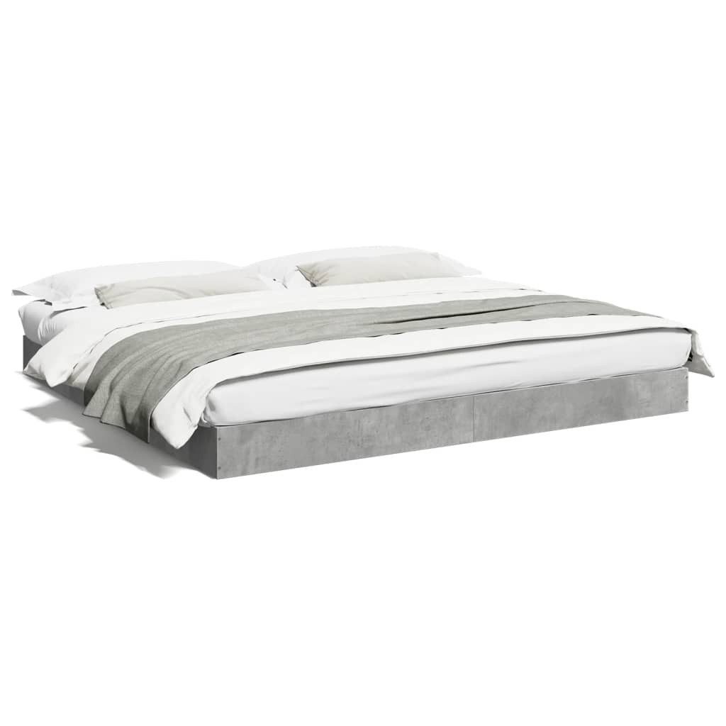 vidaXL Bettgestell, Bettrahmen Betongrau 180x200 cm Holzwerkstoff