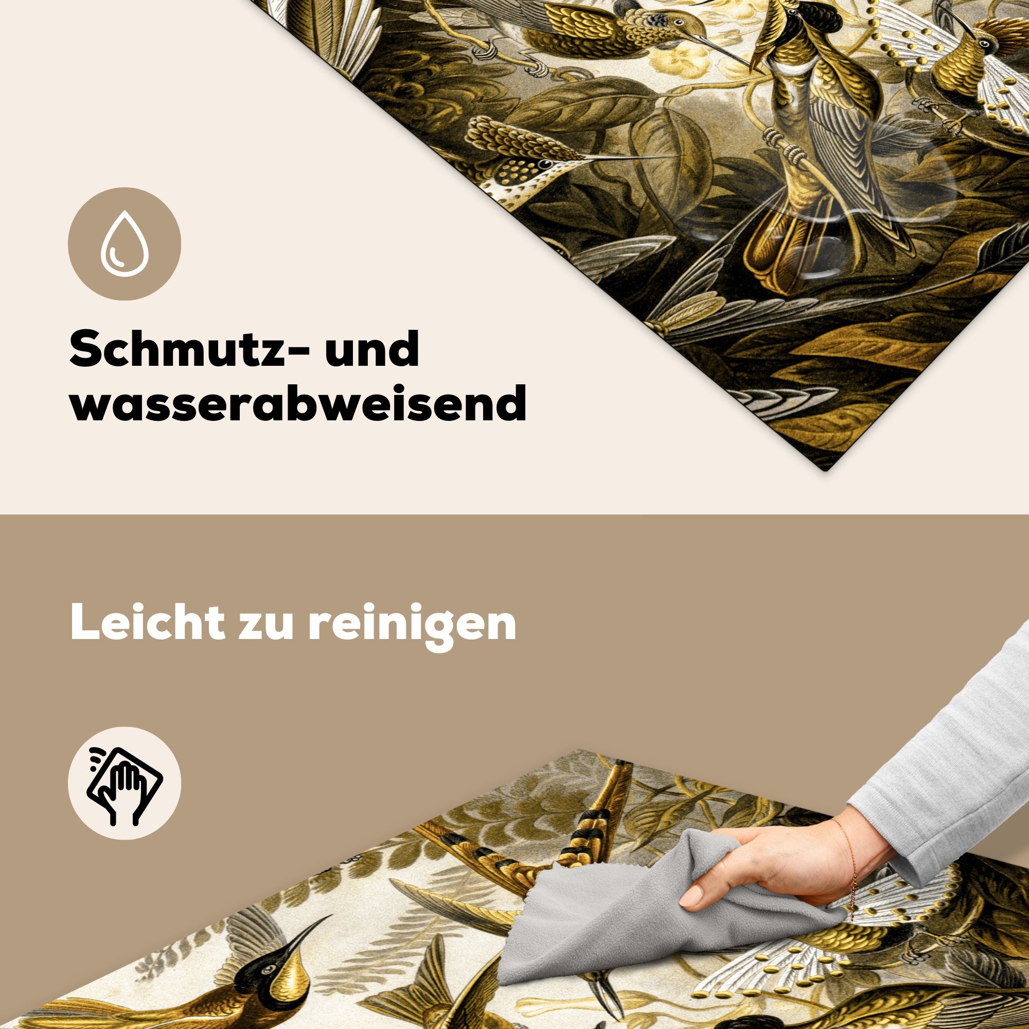 MuchoWow Ceranfeldabdeckung, Trochilidae für Haeckel (1 Gold, küche Vinyl, Herdblende-/Abdeckplatte - Ernst tlg), - Arbeitsplatte cm, 78x78