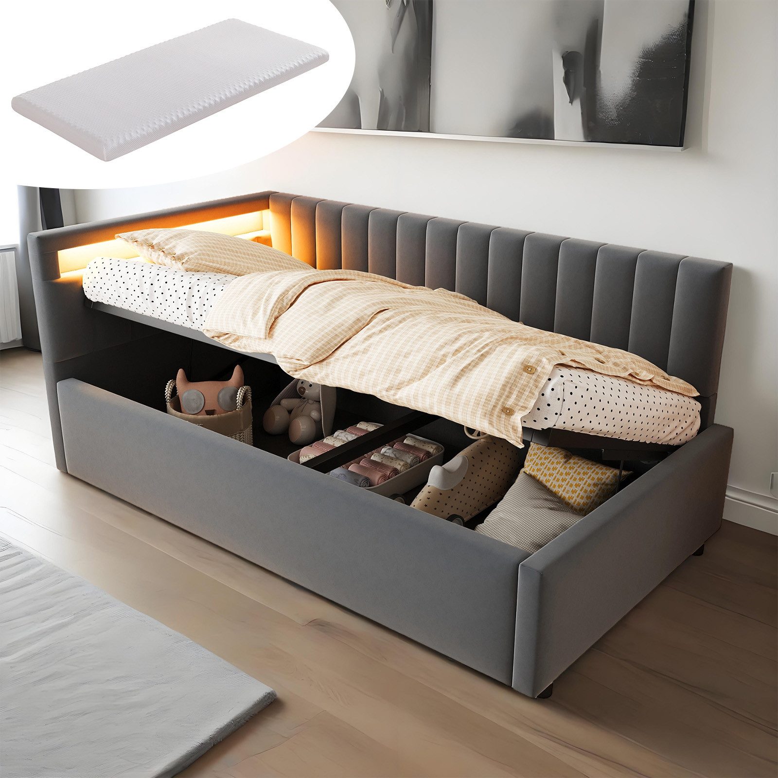 REDOM Polsterbett Schlafsofa Kinderbett Funktionsbett (Daybett günstig online kaufen