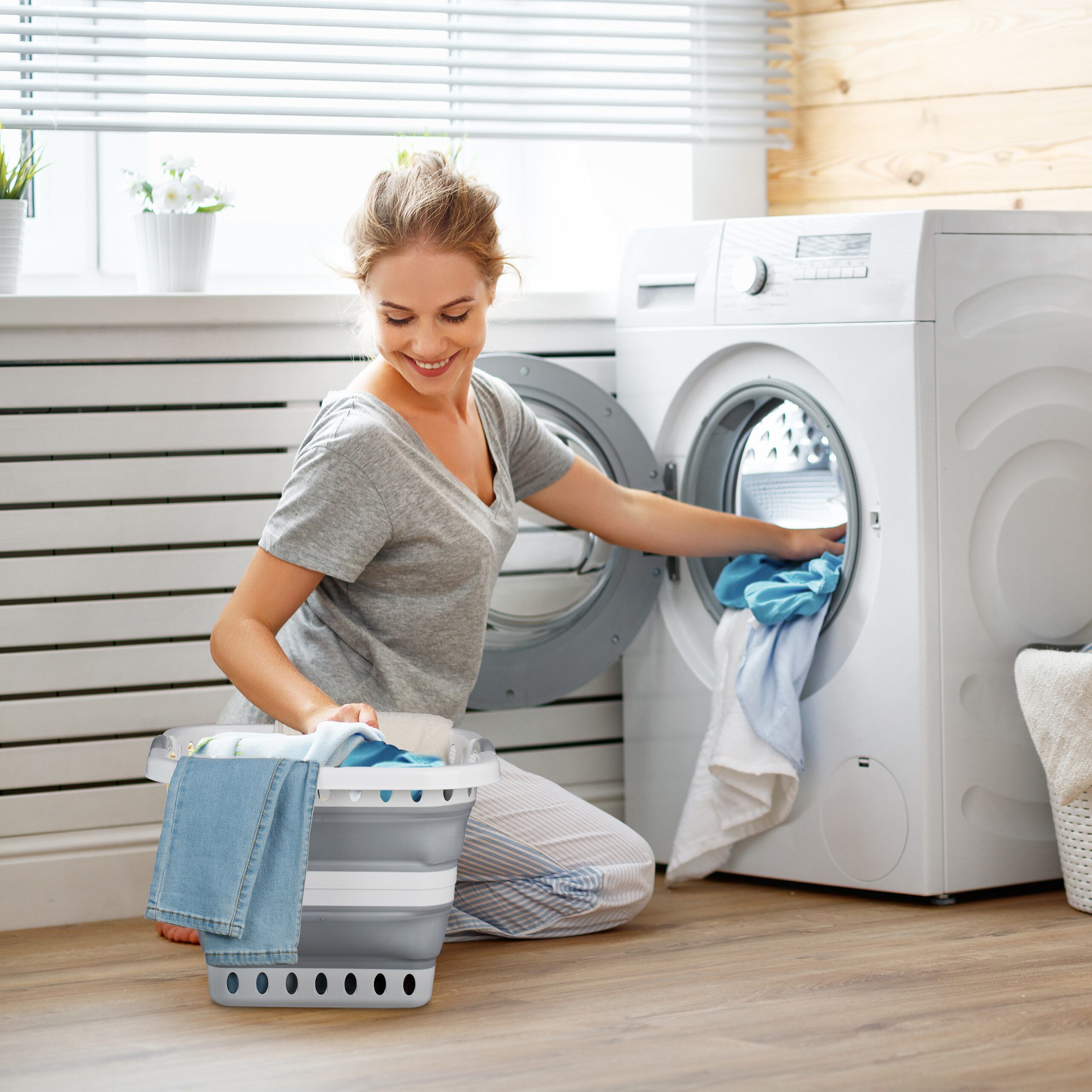 relaxdays Wäschekorb Faltbarer Wäschekorb 40 Liter günstig online kaufen