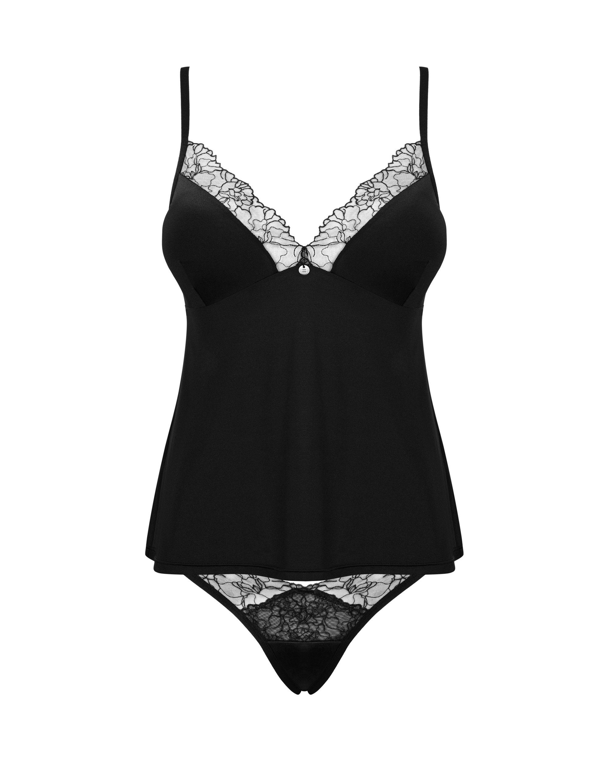 Obsessive Negligé Pyjama-Set BellaRou schwarz Hemdchen + Slip (2-tlg)
