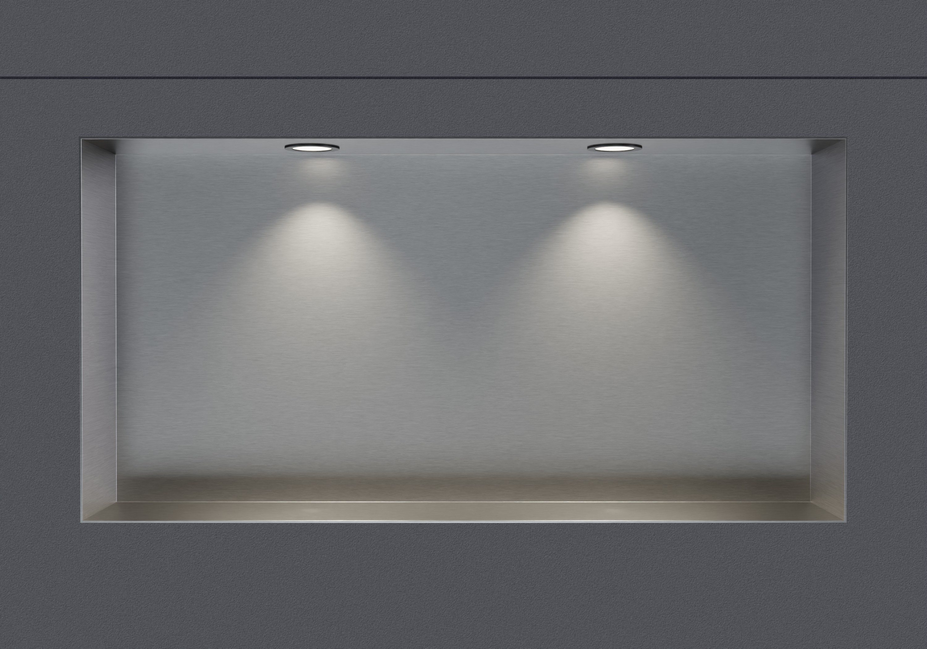 Bernstein Badregal NT306010X randlos mit 2 LED-Spots, Randlose Wandeinbaunische; 2 LED-Spots; Transformator enthalten