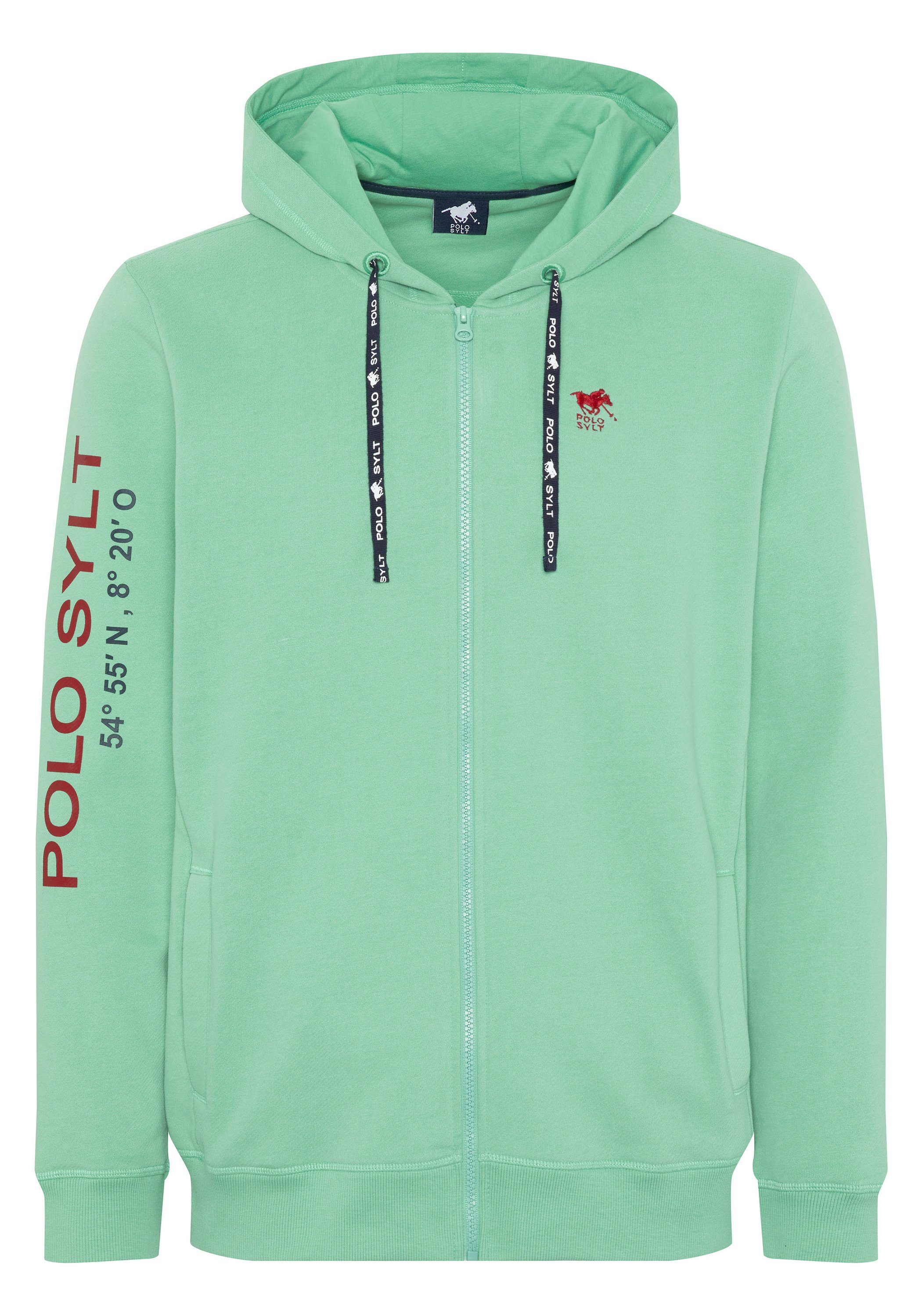 Polo Sylt Sweatjacke mit Koordinatenprint 16-5721 Marine Green