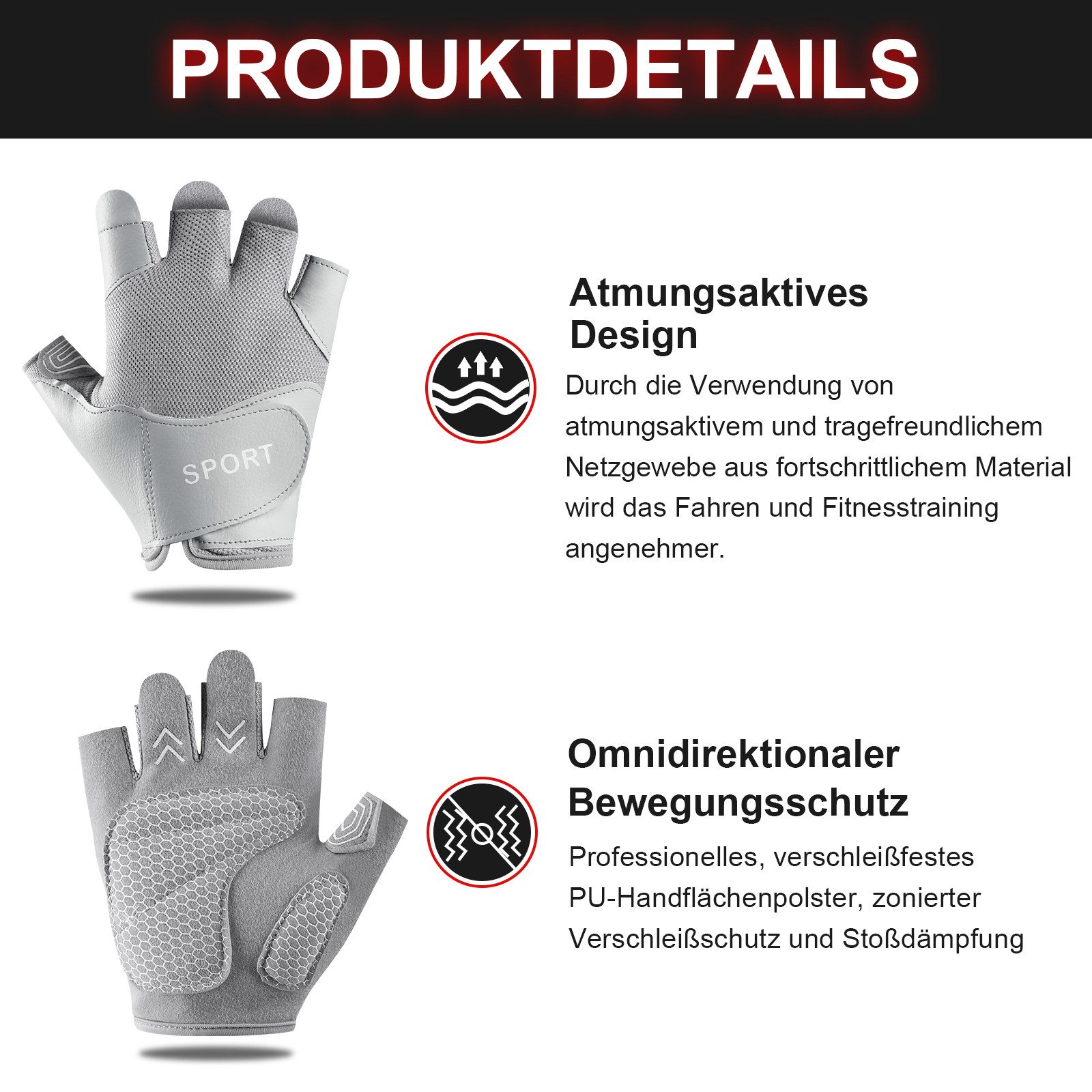 BTTO Hsch. Trainingshandschuhe Trainingshandschuhe für Frauen,Fitness Handschuhe,Workout Handschuhe (1-St) Fitnesshandschuhe für Workout,für Langhantel, Kettlebell, Klimmzüge