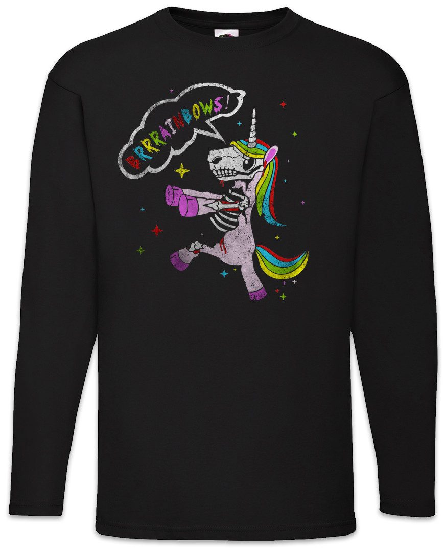 Langarmshirt Horror Unicorn I Langarm T-Shirt Einhorn Zombie Splatter Unicorn