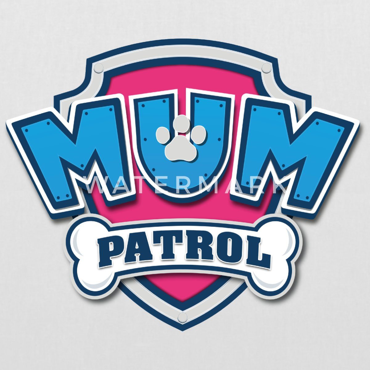 Spreadshirt Henkeltasche Paw Patrol Mum Patrol Muttertag Mama Karneval Stoffbeutel (1-tlg)