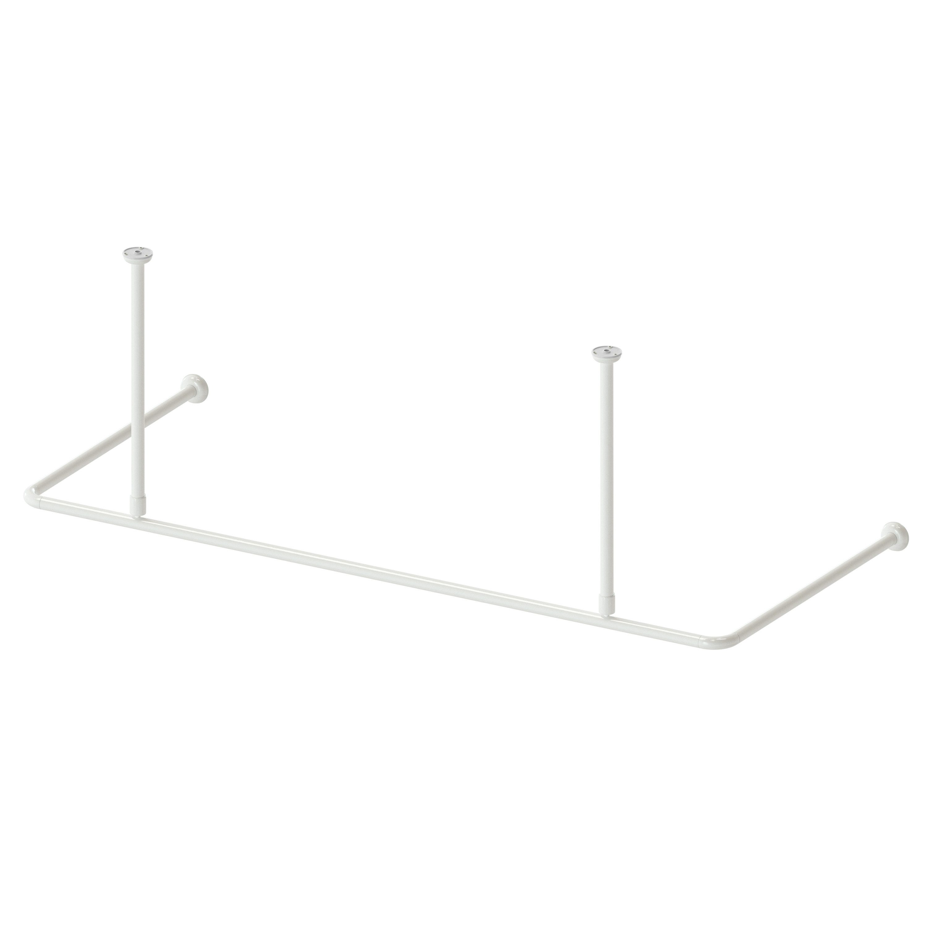 Aquabad® Duschvorhangstange Hastaflex Frame Duschvorhangstange, 2-läufig, kürzbar, Aluminium, 165cm x 70cm