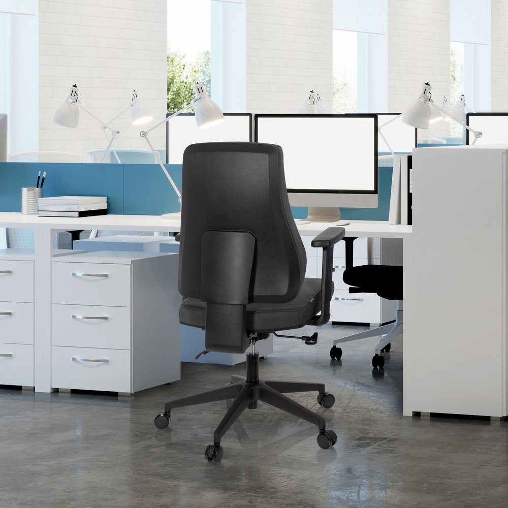 OFFICE Schreibtischstuhl hjh St), Drehstuhl MATHES ergonomisch Stoff Bürostuhl Profi Grau (1