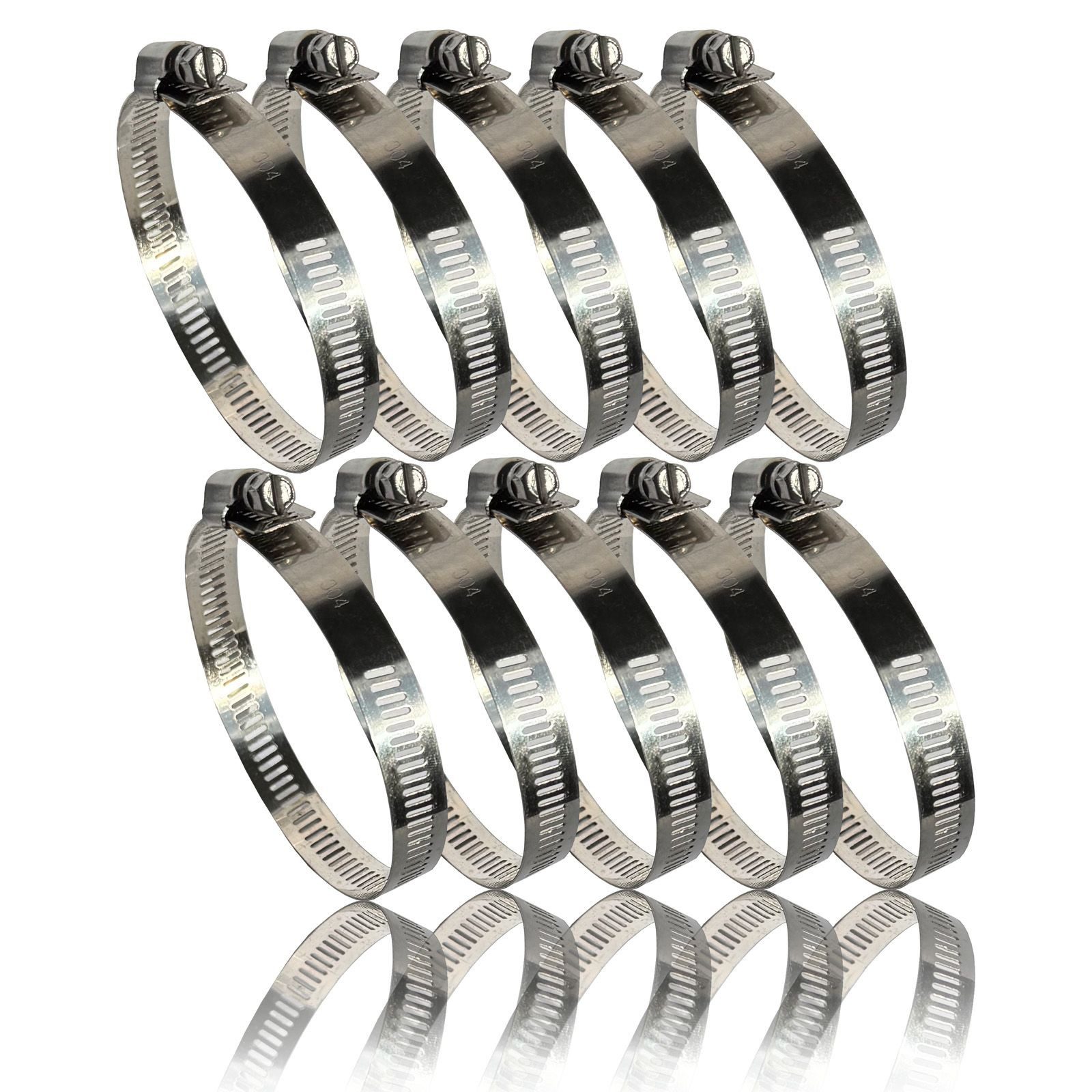 BURI Schlauchschelle 10 Schlauchschellen Edelstahl Schlauch Schellen Rohrschellen 21-44mm, (10-St)