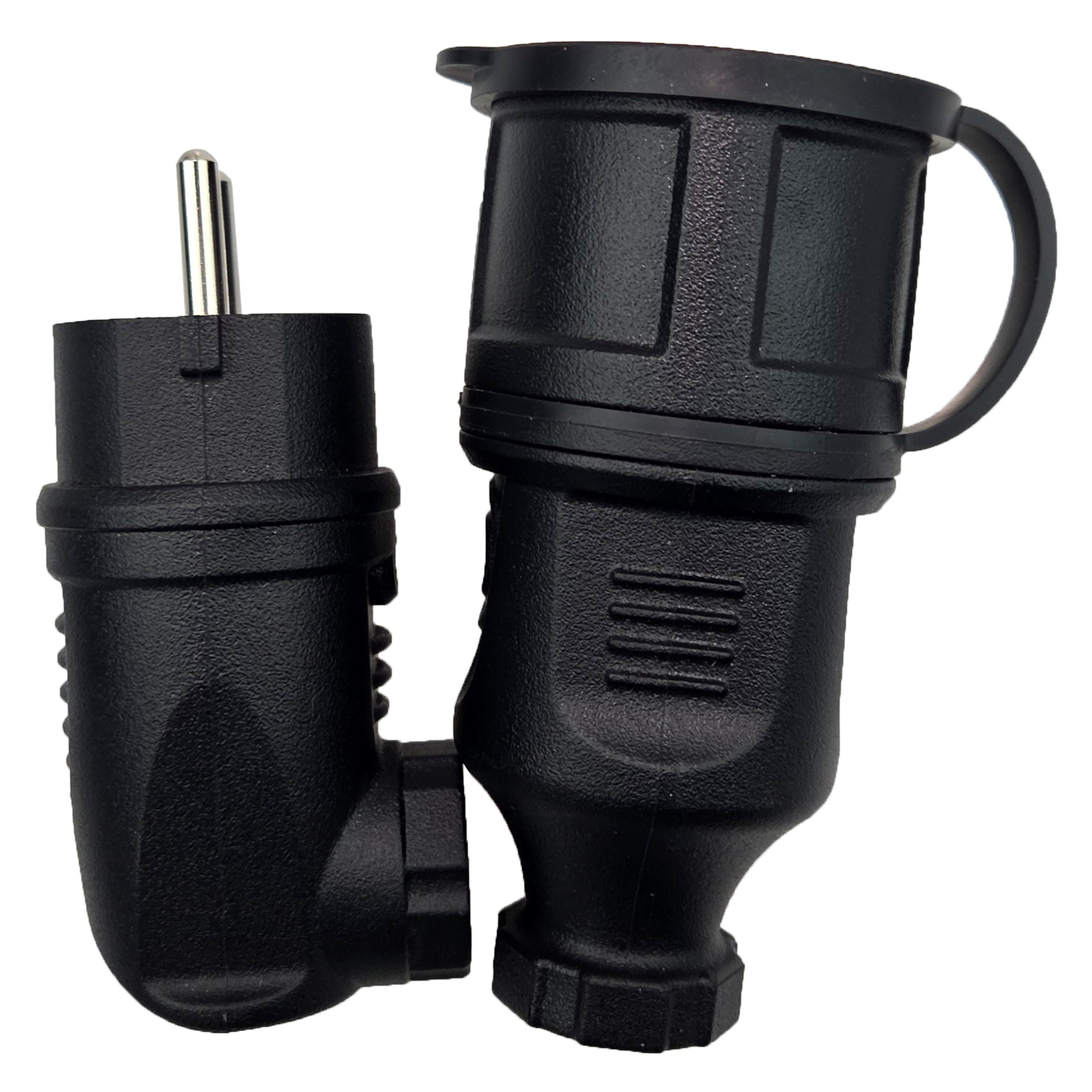 feletec Schuko-Stecker feletec Schuko Winkelstecker und Kupplung 230V IP44 für Außenbereich