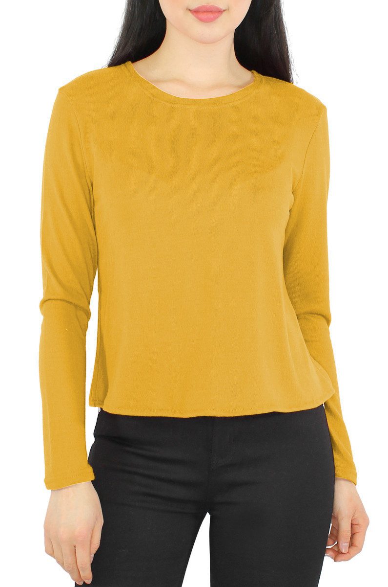 dy_mode Langarmshirt Damen Rundhals Shirt – günstig online kaufen