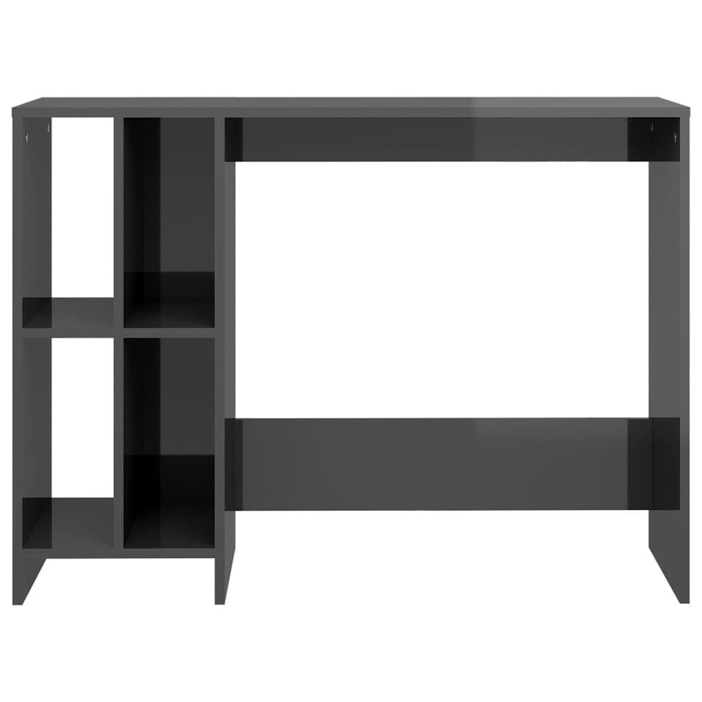 102,5x35x75 cm Hochglanz-Grau furnicato Schreibtisch Holzwerkstoff Computertisch
