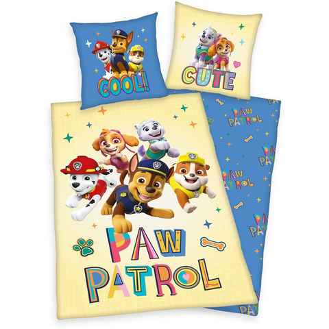 Kinderbettwäsche Paw-Patrol, PAW PATROL, Linon, mit tollem Paw Patroll Motiv