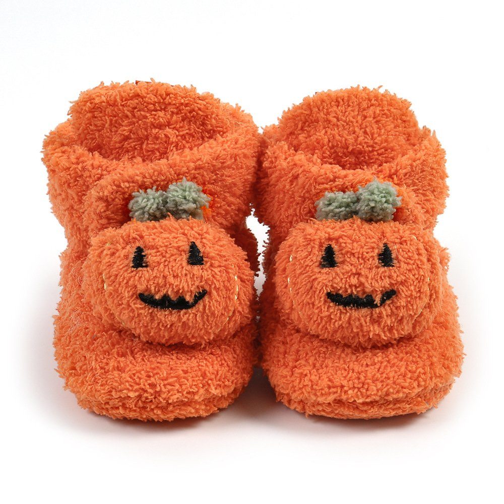 Daisred Halloween-Schuhe Jungen Mädchen ersten Spaziergang Krabbelschuh Orange