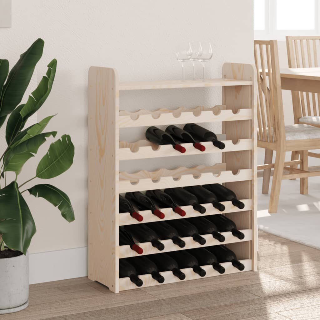 vidaXL Weinregal Weinregal mit Oberplatte 67,5x25x87 cm Massivholz Kiefer, 1-tlg.