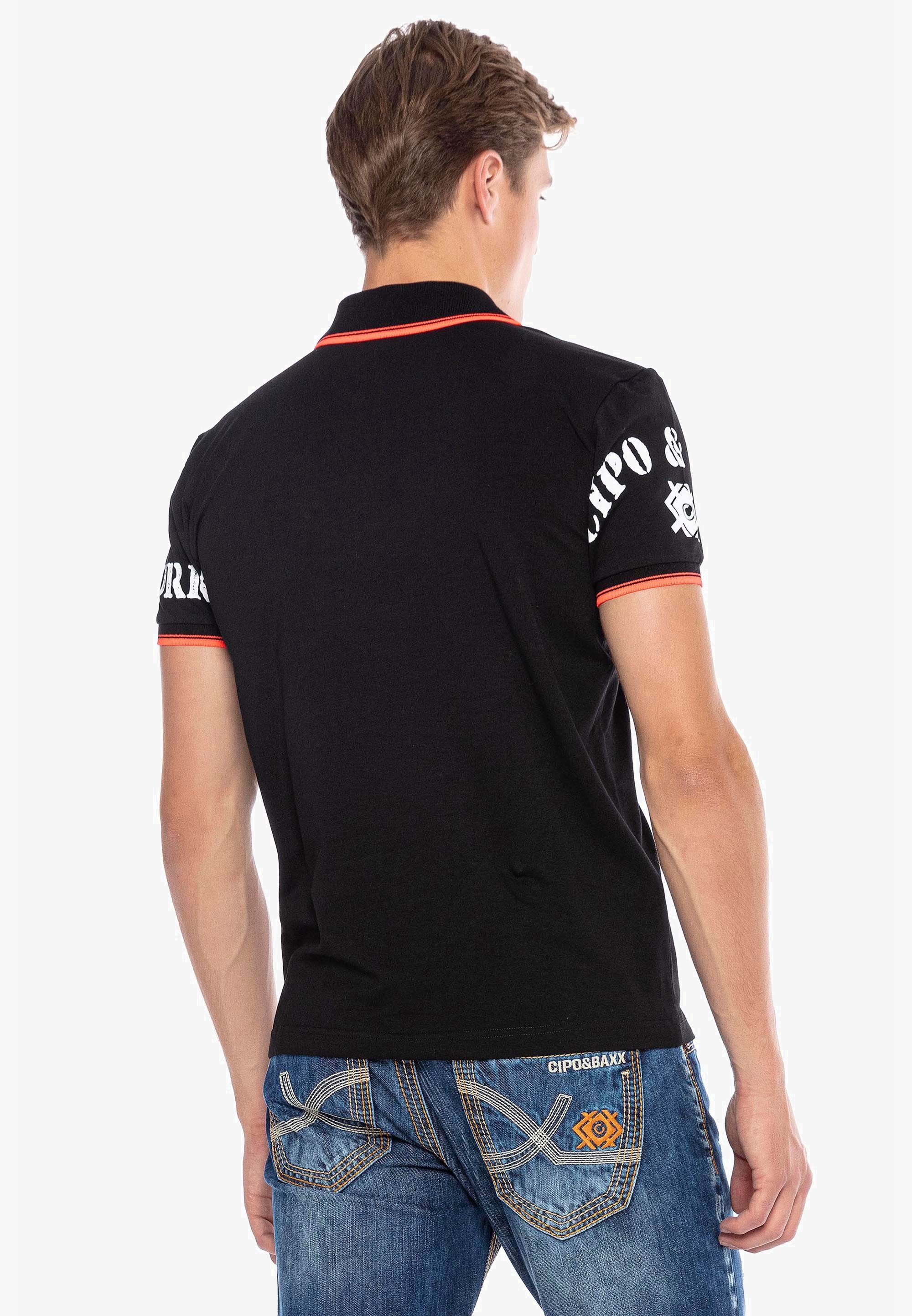 Baxx Cipo mit Print Poloshirt trendigem schwarz &